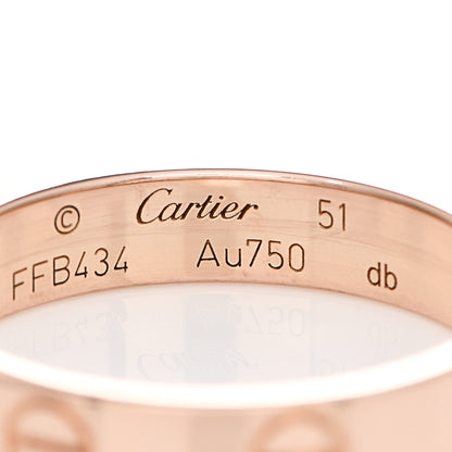 Cartier 18K Pink Gold 3.5mm LOVE Wedding Band Ring 51 5.75 4 of 4