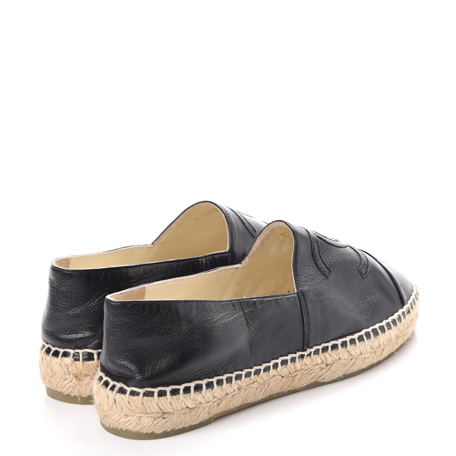 Chanel Lambskin CC Espadrilles 37 Black 4 of 10