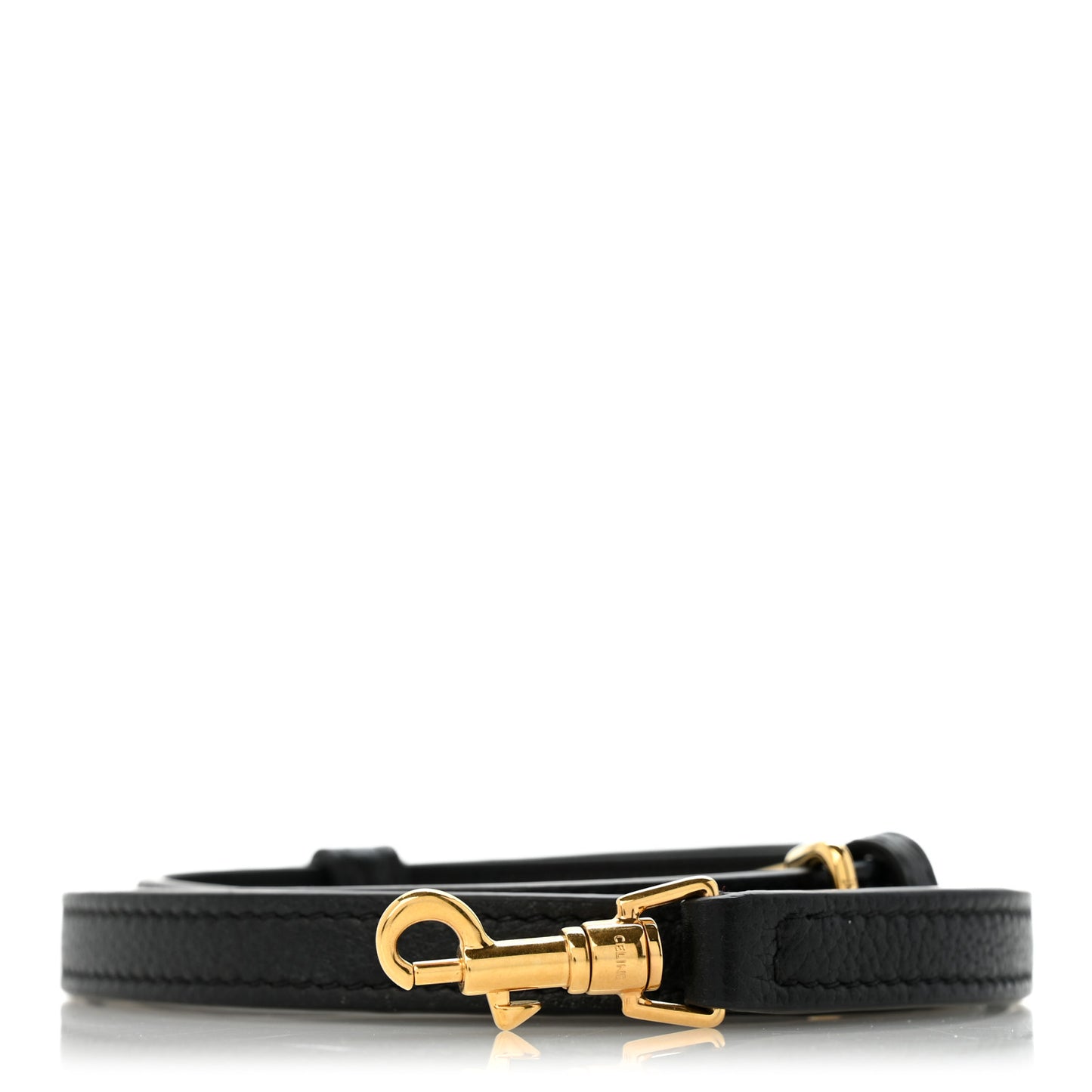 Supple Grained Calfskin Adjustable Shoulder Strap Black