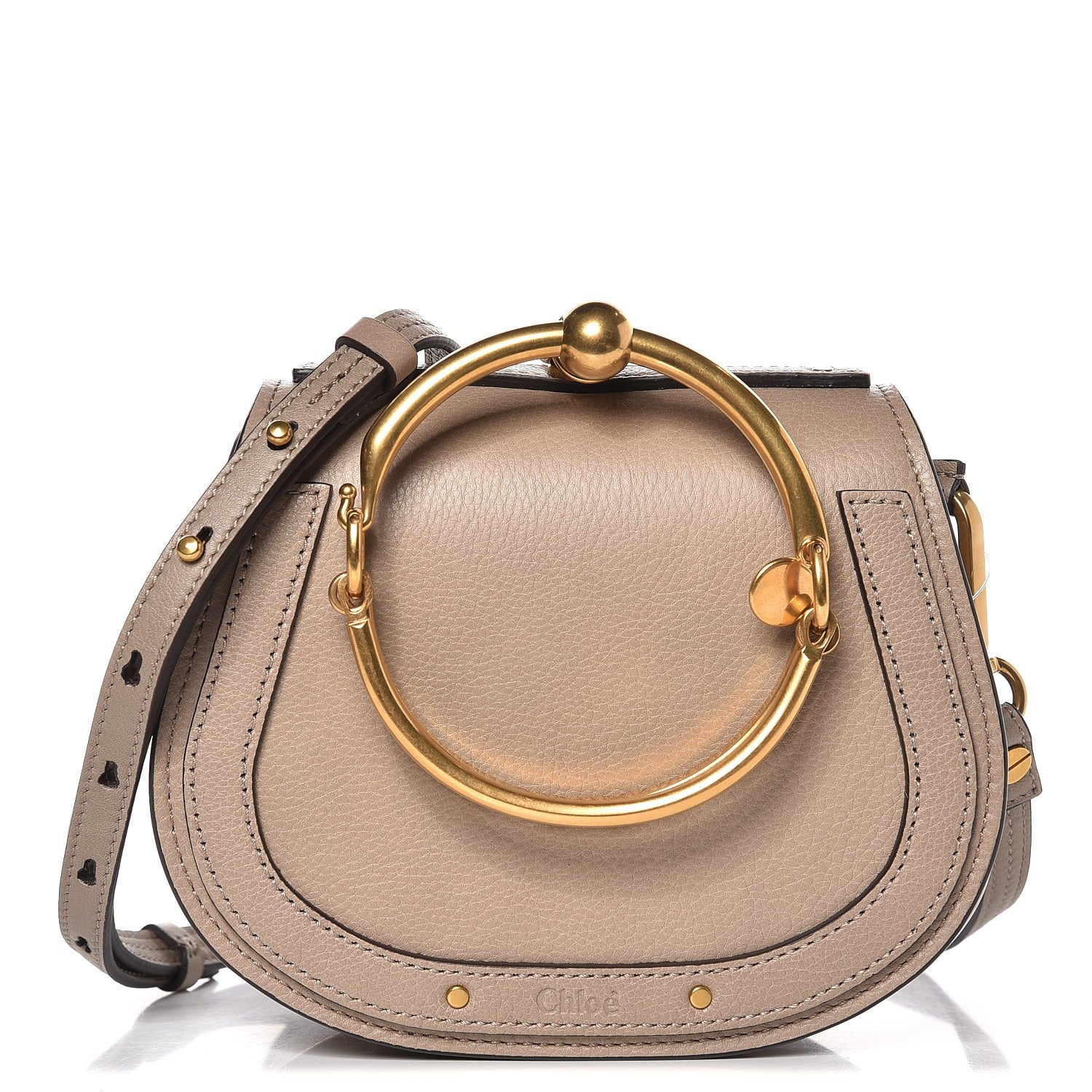 Chloe Calfskin Suede Small Nile Bracelet Bag Motty Grey 1 of 8
