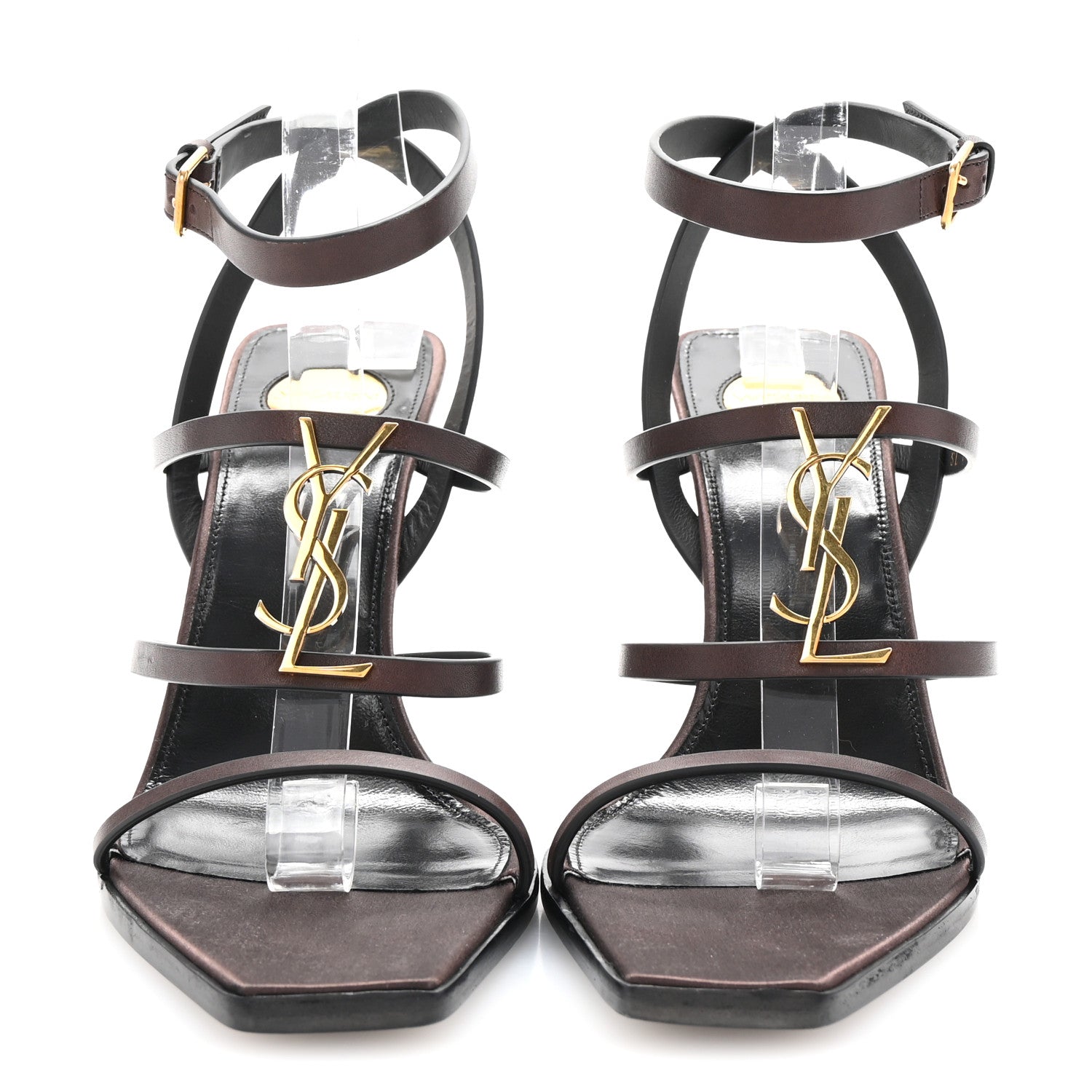 Saint Laurent Calfskin Cassandra 105 Wedges 39 Moro 3 of 9