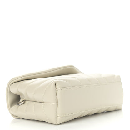 Saint Laurent Calfskin Y Quilted Monogram Toy Loulou Crossbody Bag Ivory 4 of 12