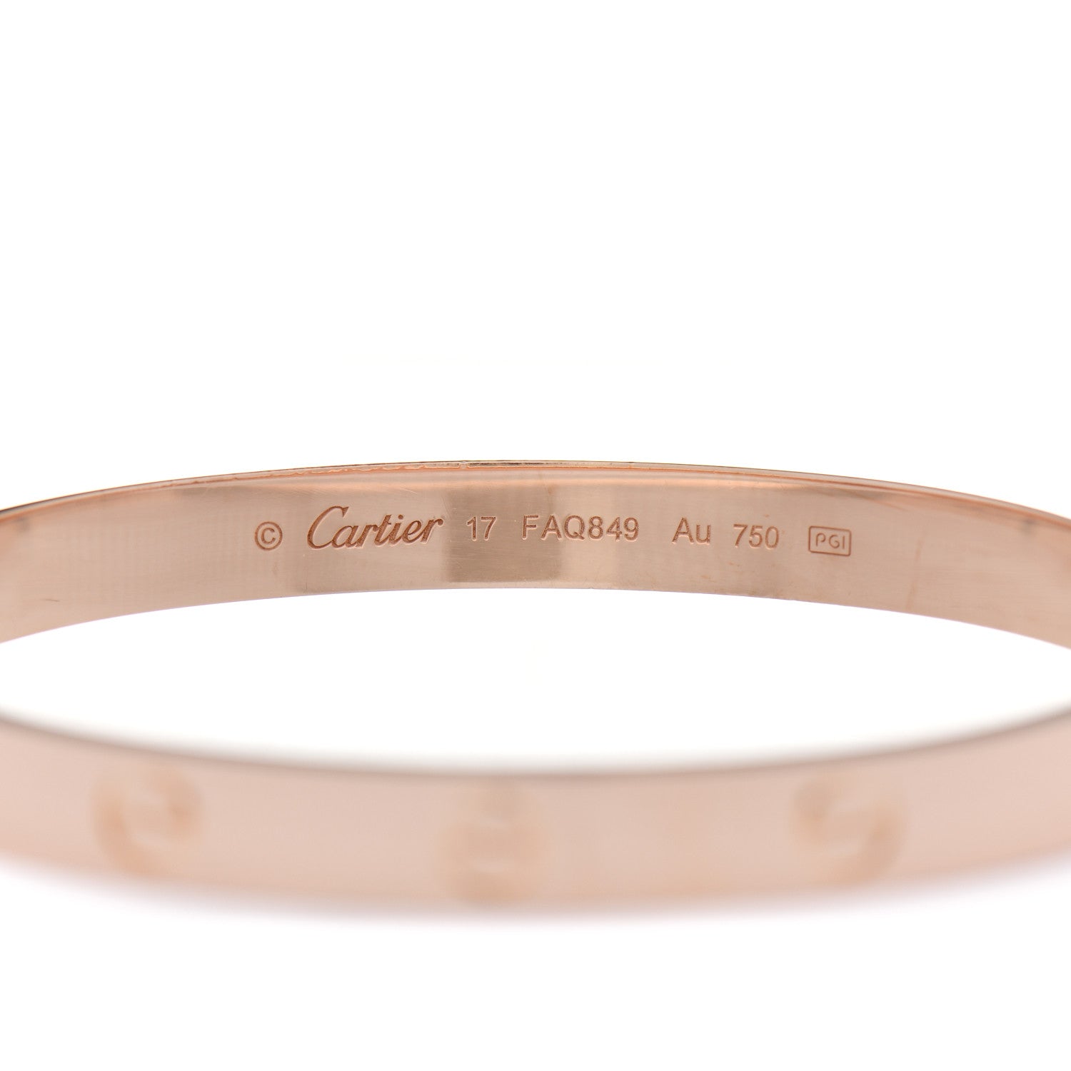 Cartier 18K Pink Gold LOVE Bracelet 17 3 of 6