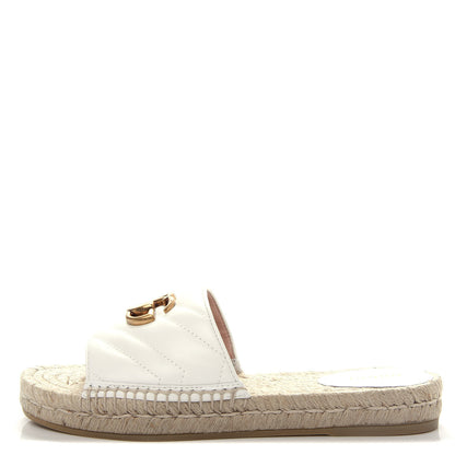 Gucci Nappa Matelasse GG Marmont Espadrille Slide Sandals 37 Great White 1 of 11