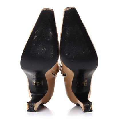 Chanel Lambskin Cap Toe Ankle Boots 37 Beige Black 5 of 10