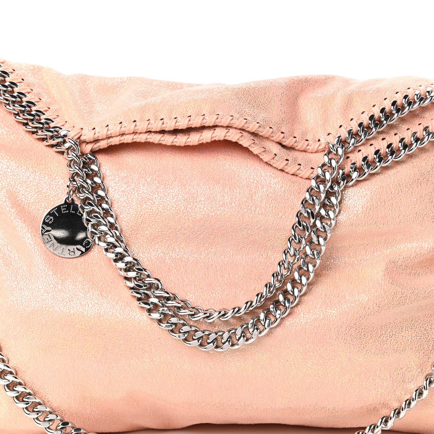 Metallic Shaggy Deer Falabella Fold Over Tote Copper
