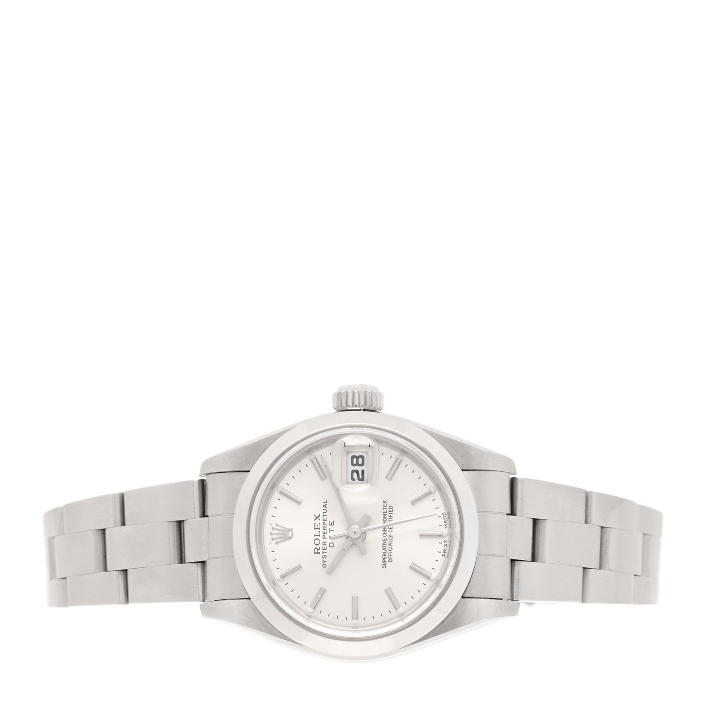 Stainless Steel 26mm Oyster Perpetual Date Watch Silver 79160