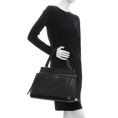 Celine Grained Calfskin Medium Edge Shoulder Bag Black 2 of 17