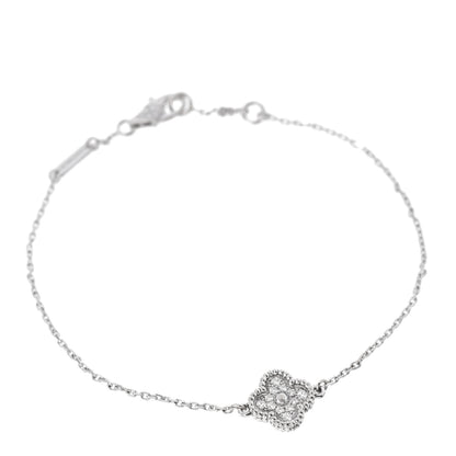 Van Cleef & Arpels 18K White Gold Diamond Sweet Alhambra Bracelet 1 of 6