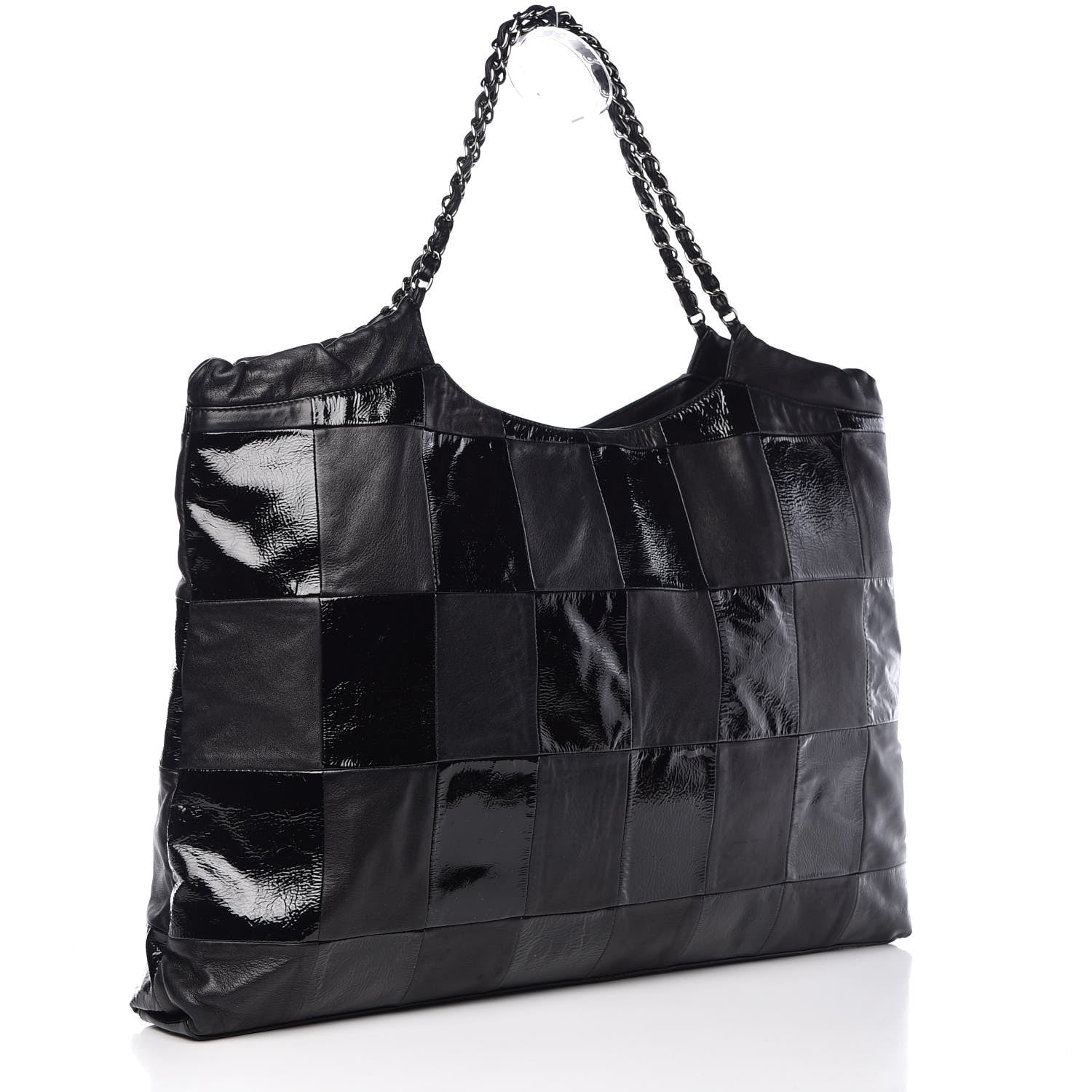 Chanel Patent Patchwork Large Brooklyn Tote Black 3 of 10