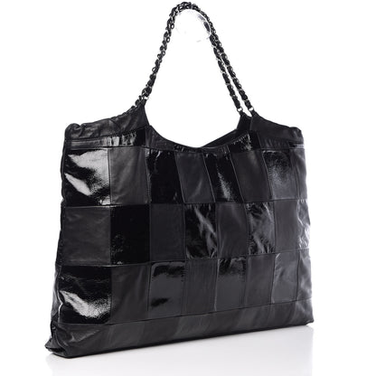 Chanel Patent Patchwork Large Brooklyn Tote Black 3 of 10