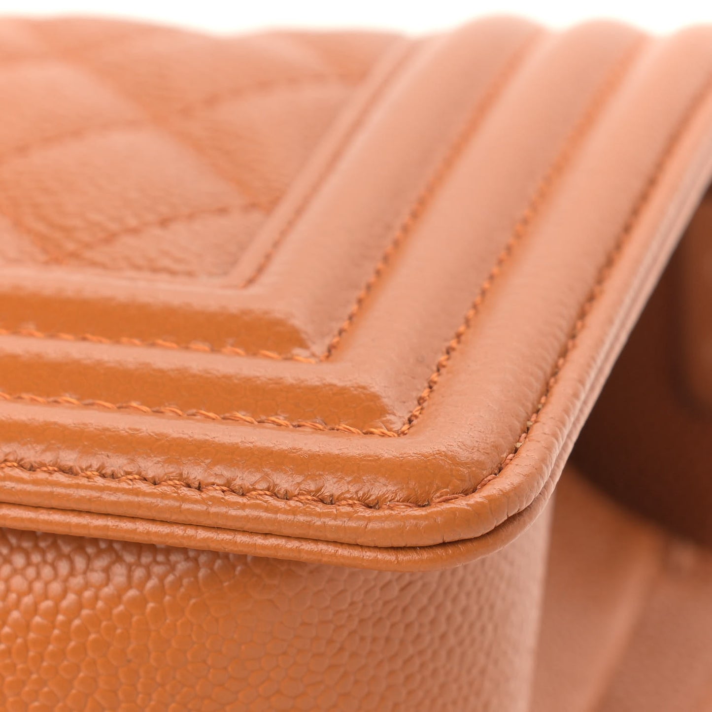 Caviar Quilted Small Boy Flap Light Brown