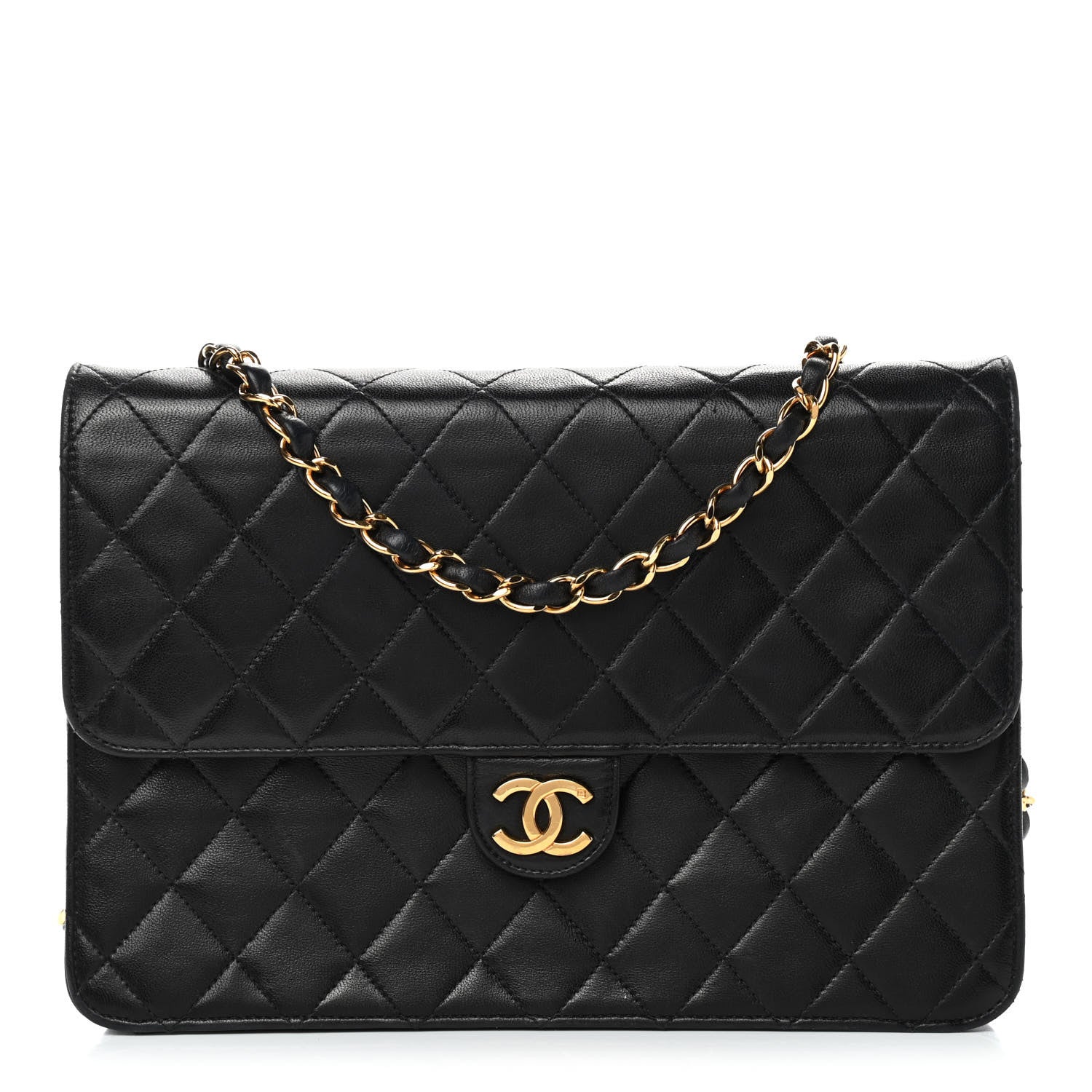 Chanel Lambskin Quilted Medium Single Flap Black 1 of 11