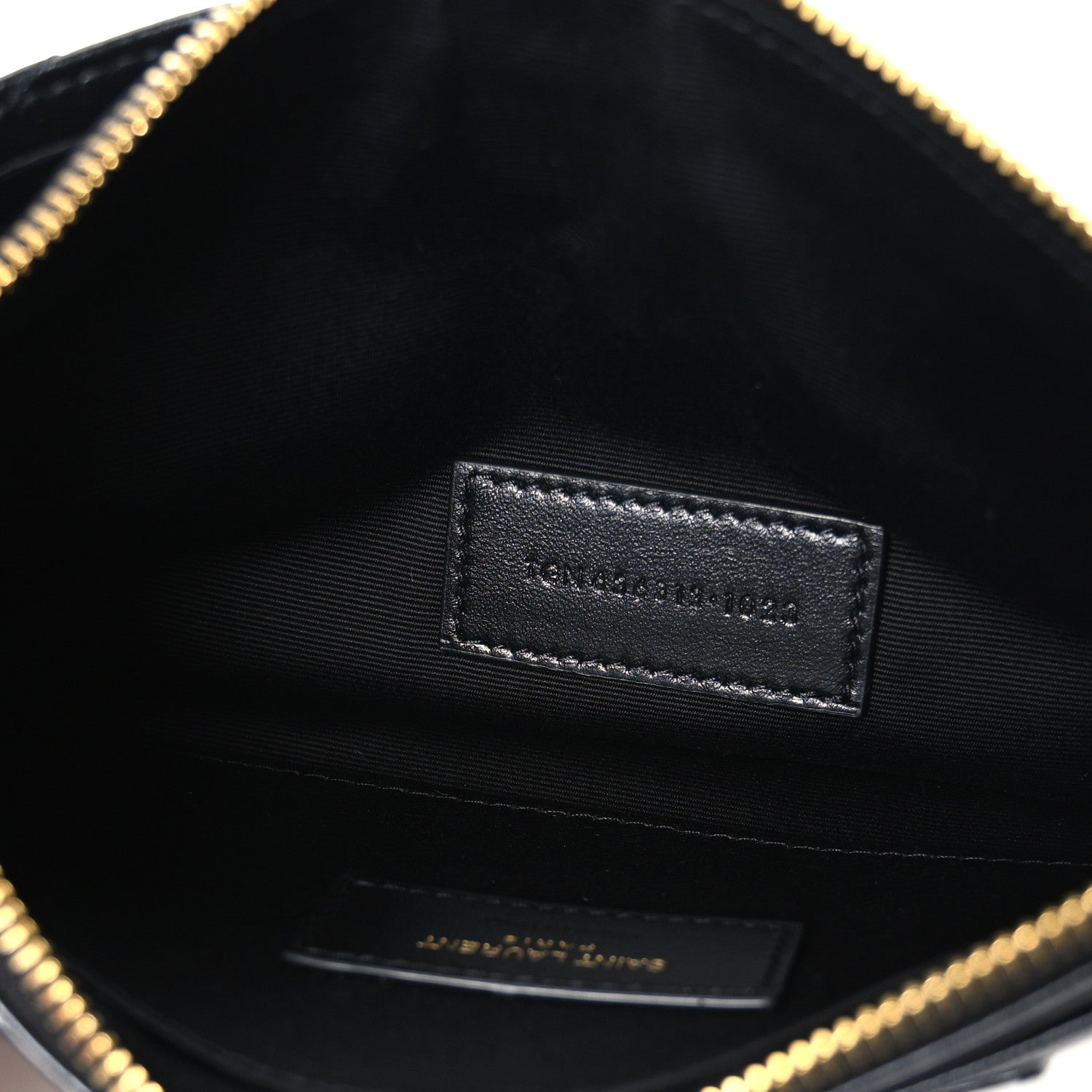 Saint Laurent Lambskin Chevron Monogram Large Bill Pouch Black 5 of 7