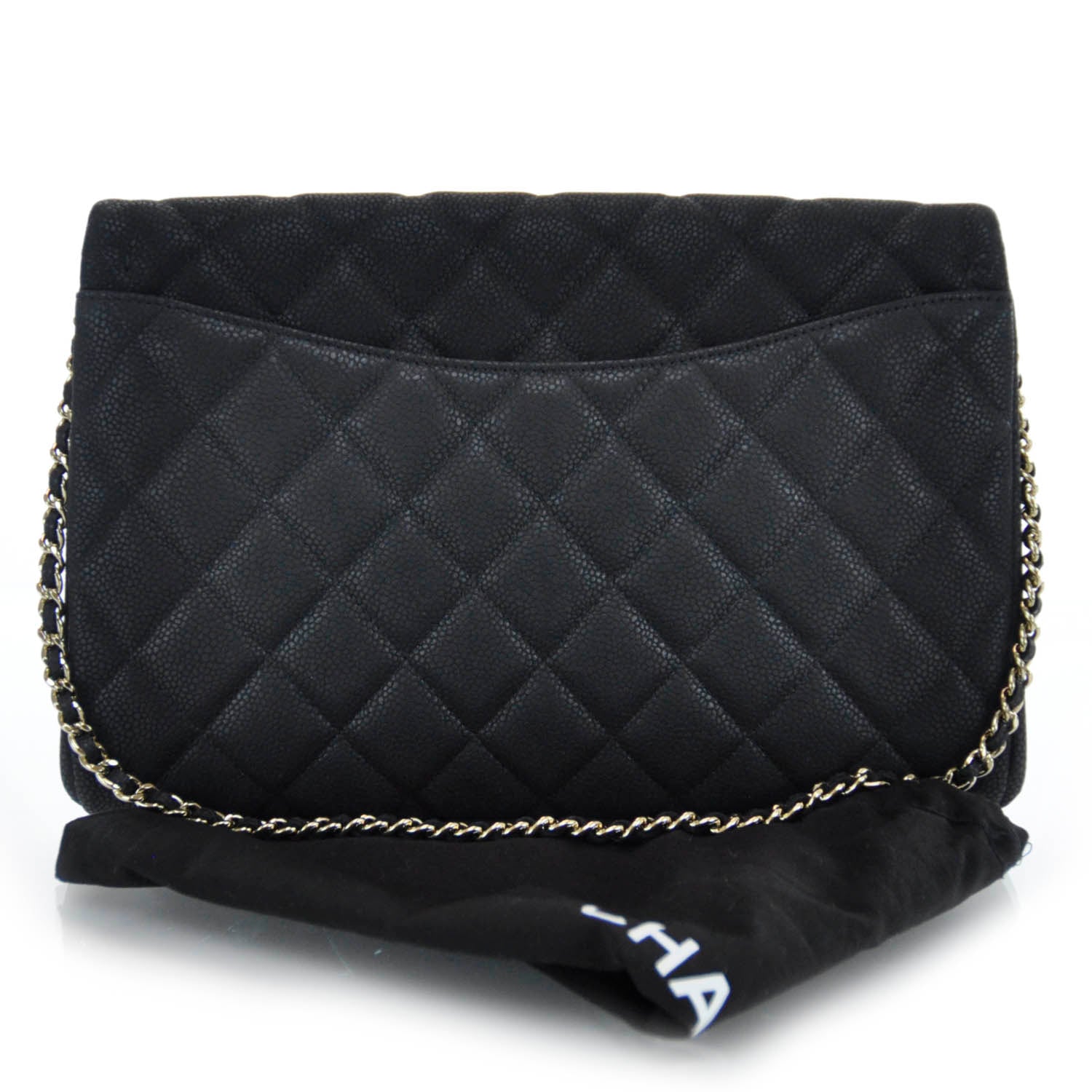 Chanel Iridescent Caviar Quilted Clutch Flap Black 3 of 8