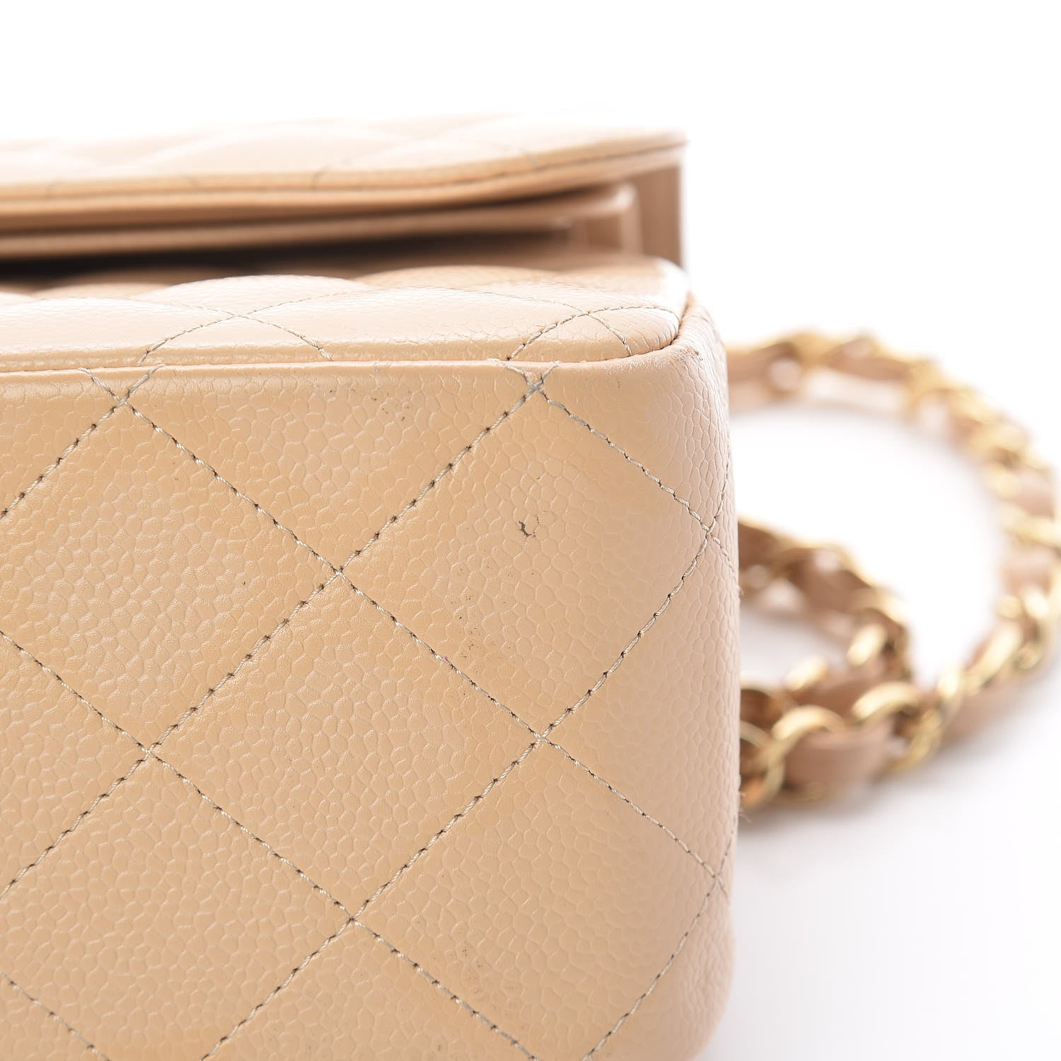 Chanel Caviar Quilted Jumbo Double Flap Beige 19 of 21