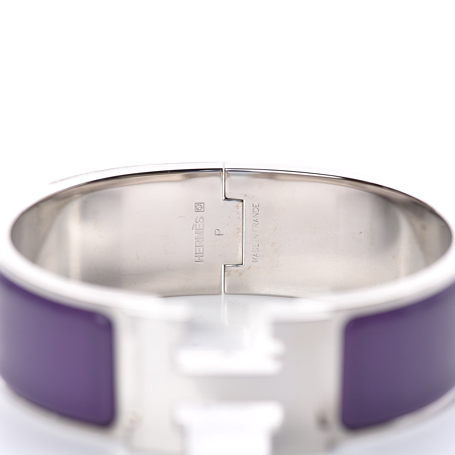 Hermes Enamel Wide Clic Clac H Bracelet PM Pourpre 5 of 6