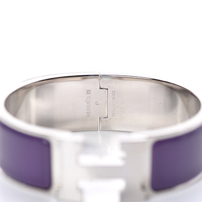 Hermes Enamel Wide Clic Clac H Bracelet PM Pourpre 5 of 6