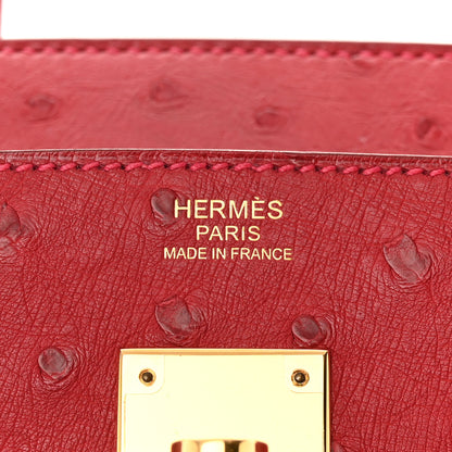 Hermes Ostrich Birkin 30 Rouge Vif 6 of 13