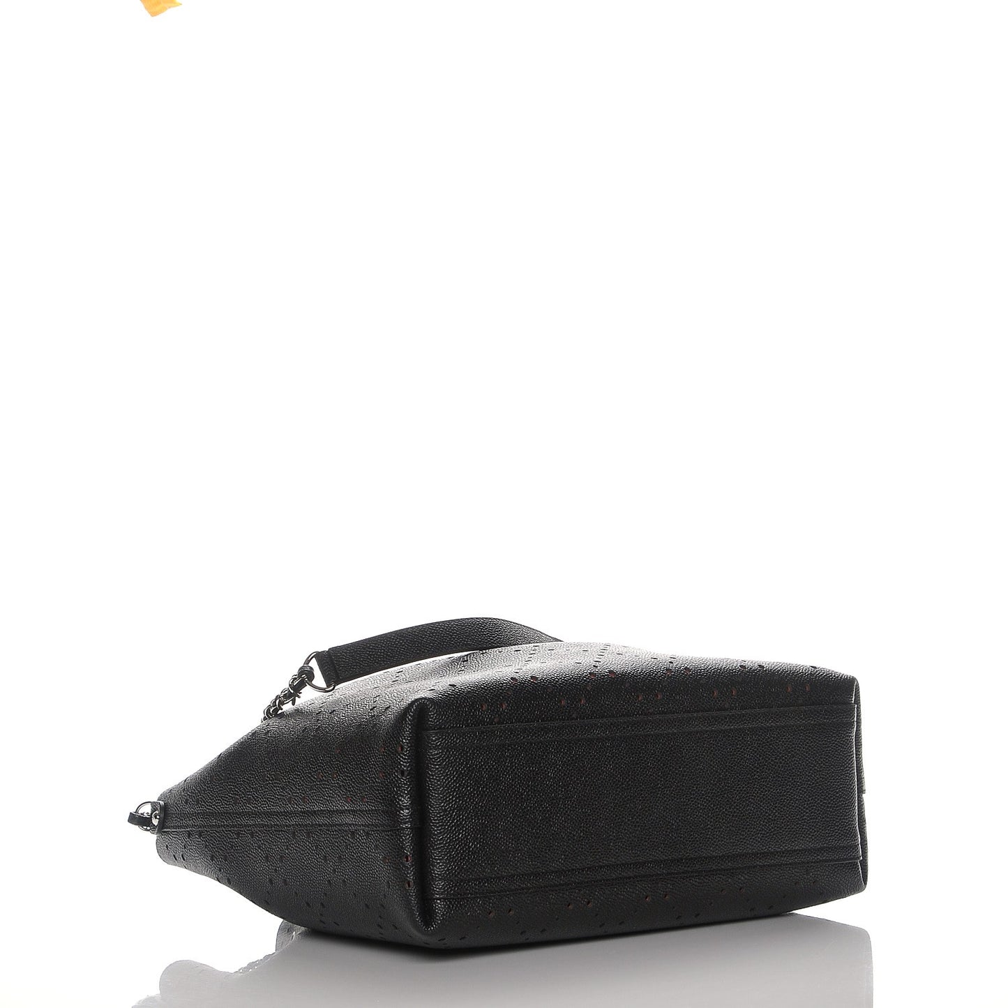 Caviar Perforated Drawstring CC Bag Black Orange