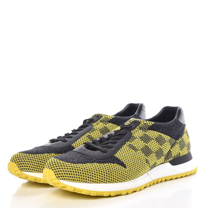 Louis Vuitton Calfskin Damier Run Away Sneakers 7.5 Yellow 3 of 8