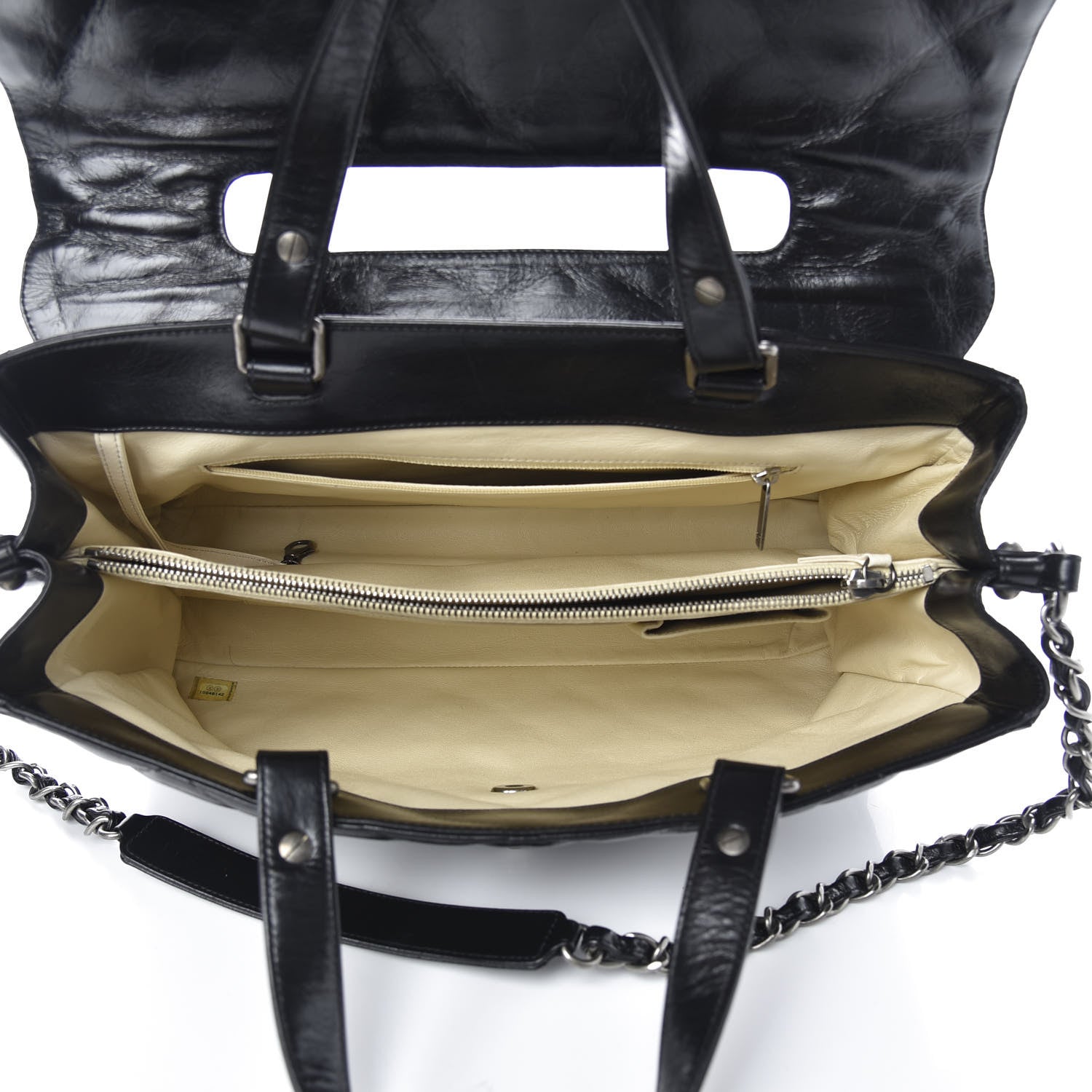 Chanel Glazed Calfskin Boy Satchel Flap Black 6 of 13