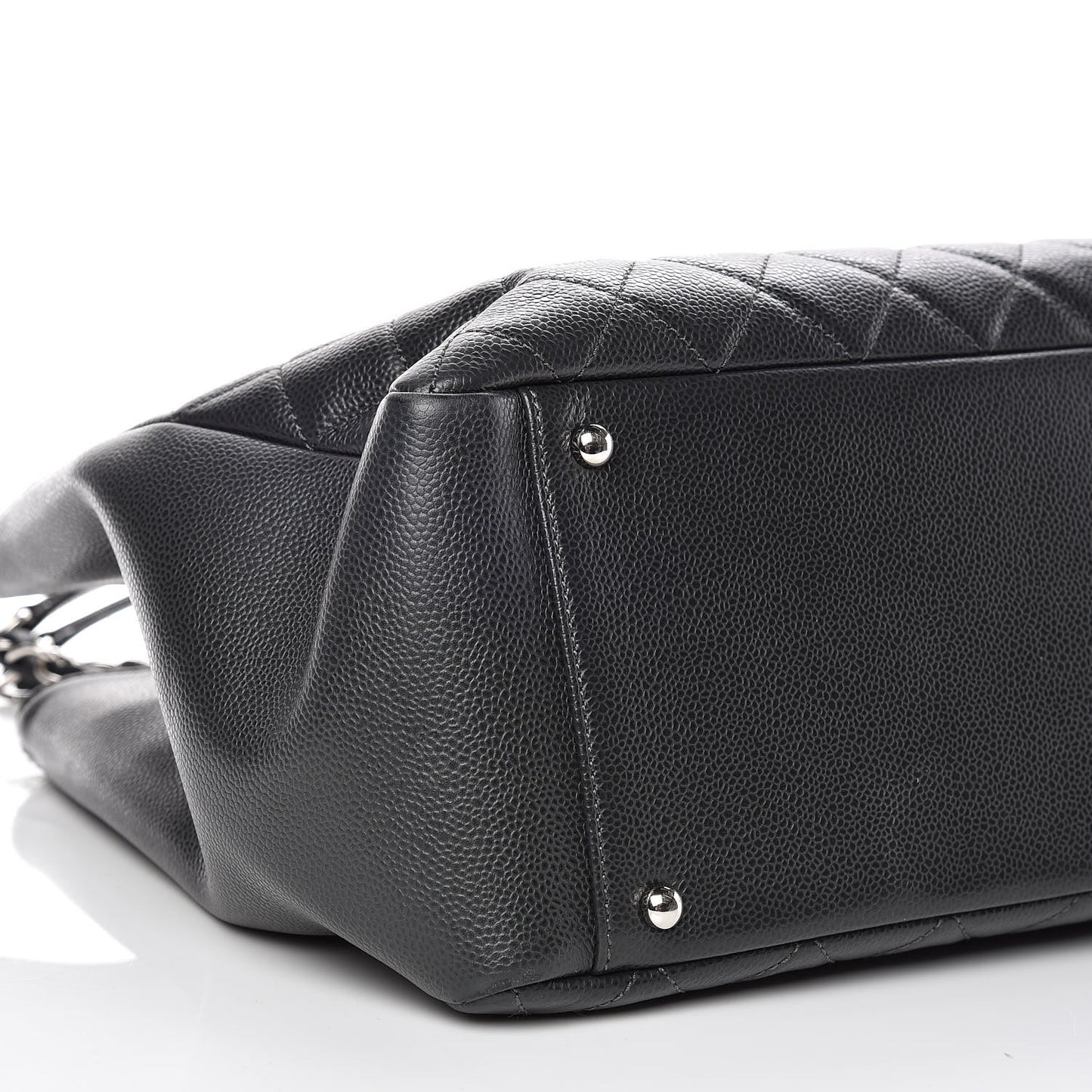 Caviar Quilted XL Grand Shopping Tote GST Dark Grey