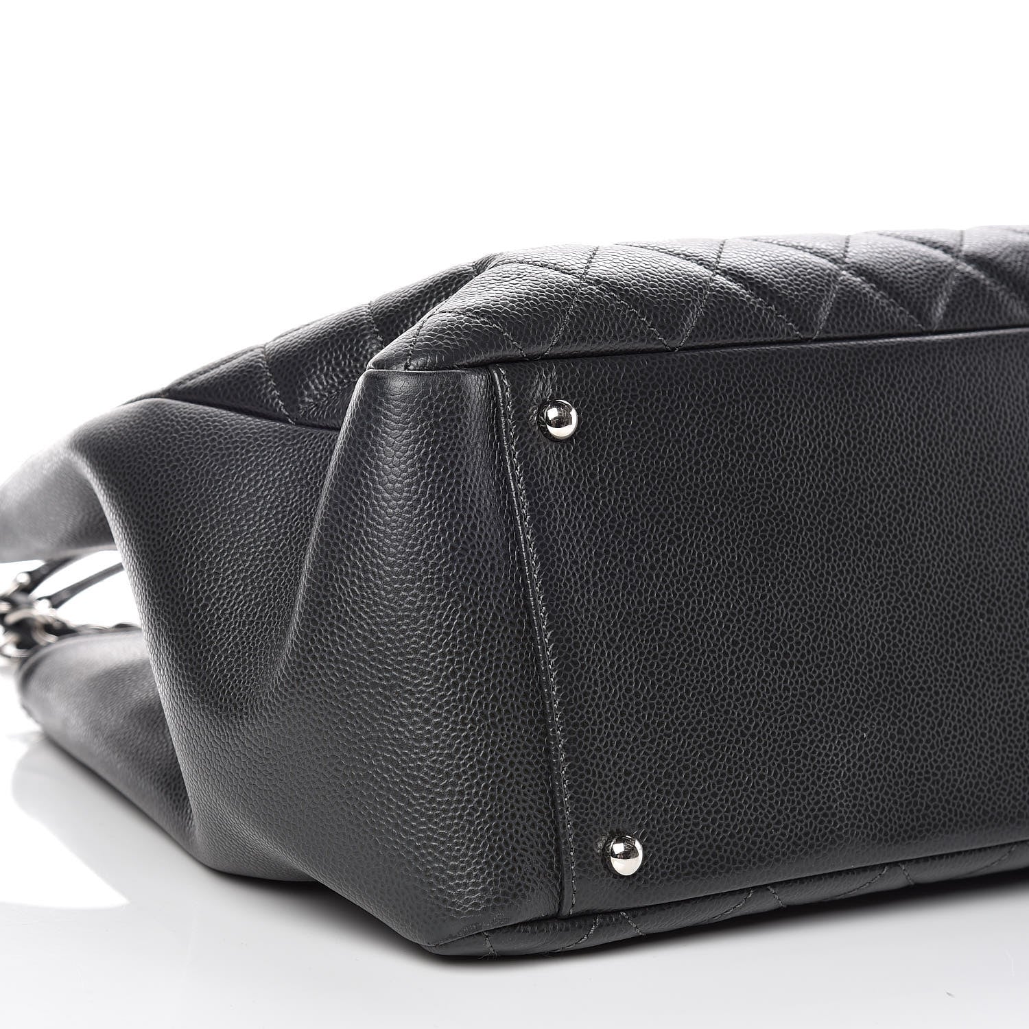 Chanel Caviar Quilted XL Grand Shopping Tote GST Dark Grey 8 of 9
