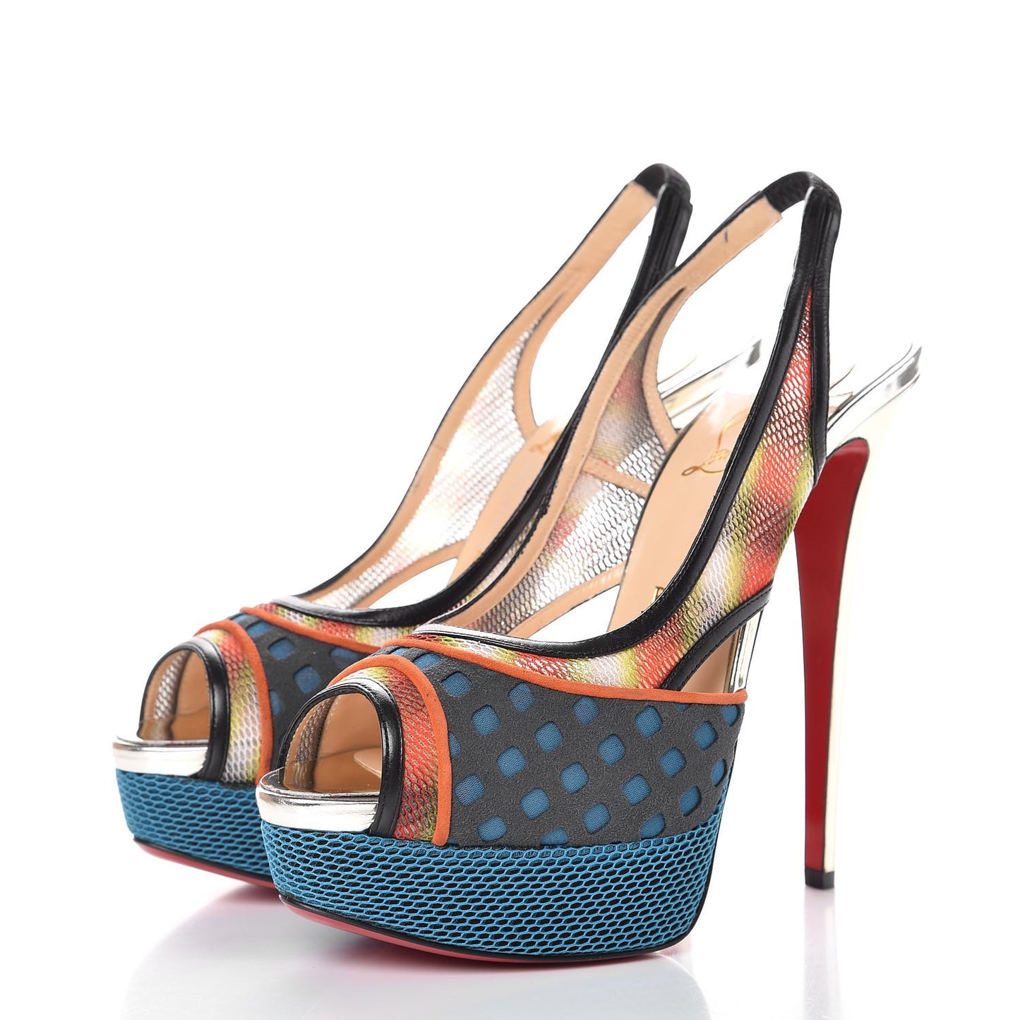 Fishnet Shiny Calfskin Marinadentella 150 Pumps 40 Ocean