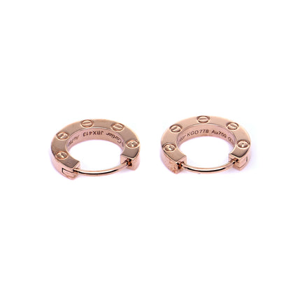 Cartier 18K Pink Gold LOVE Hoop Earrings 7 of 8