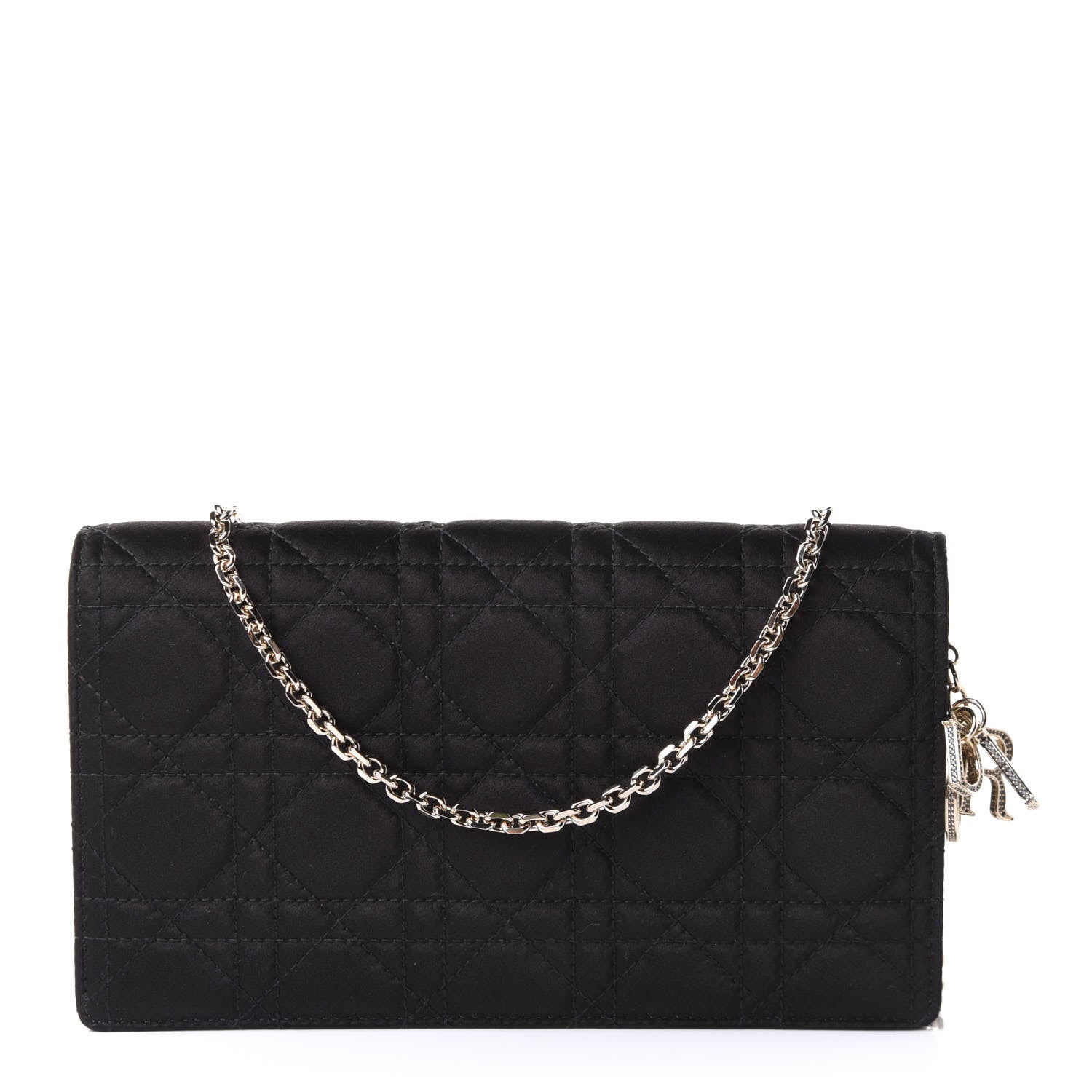 Christian Dior Satin Cannage Lady Dior Convertible Clutch Black 1 of 10