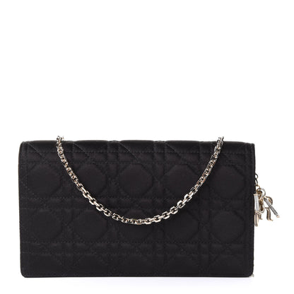 Christian Dior Satin Cannage Lady Dior Convertible Clutch Black 1 of 10