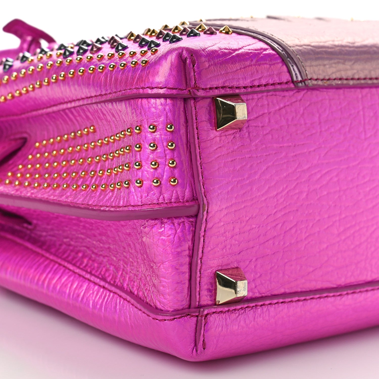 MCM Metallic Calfskin Cyber Studs Mini Milla Tote Electric Pink 8 of 9