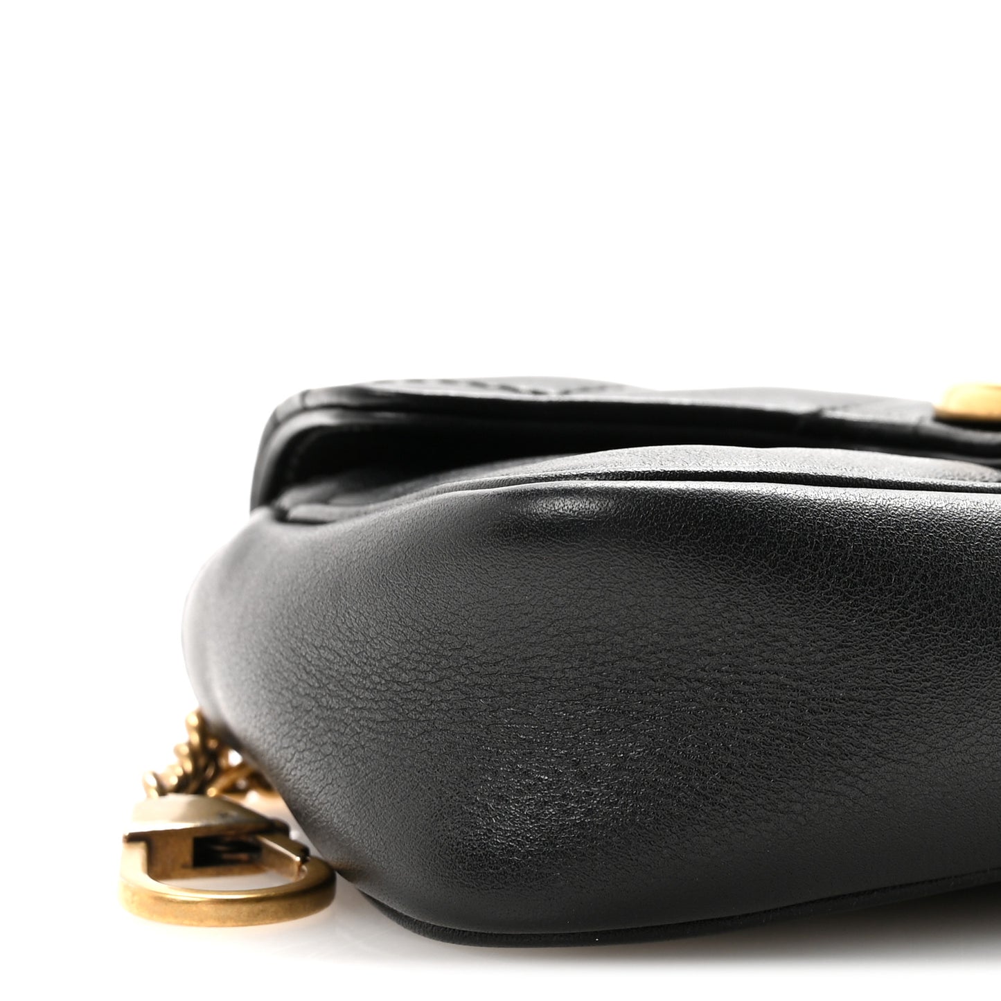 Calfskin Matelasse Super Mini GG Marmont Shoulder Bag Black