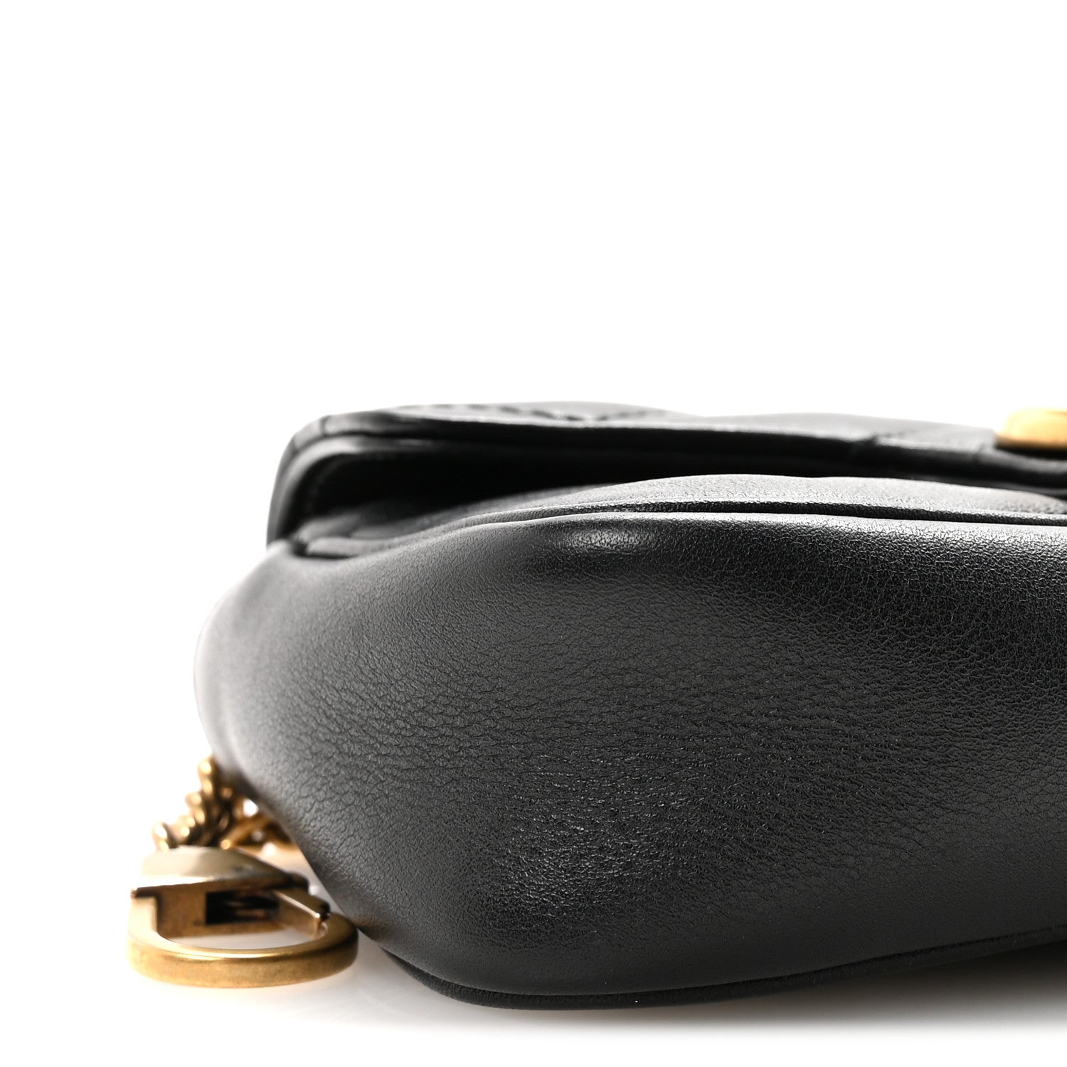 Gucci Calfskin Matelasse Super Mini GG Marmont Shoulder Bag Black 9 of 11