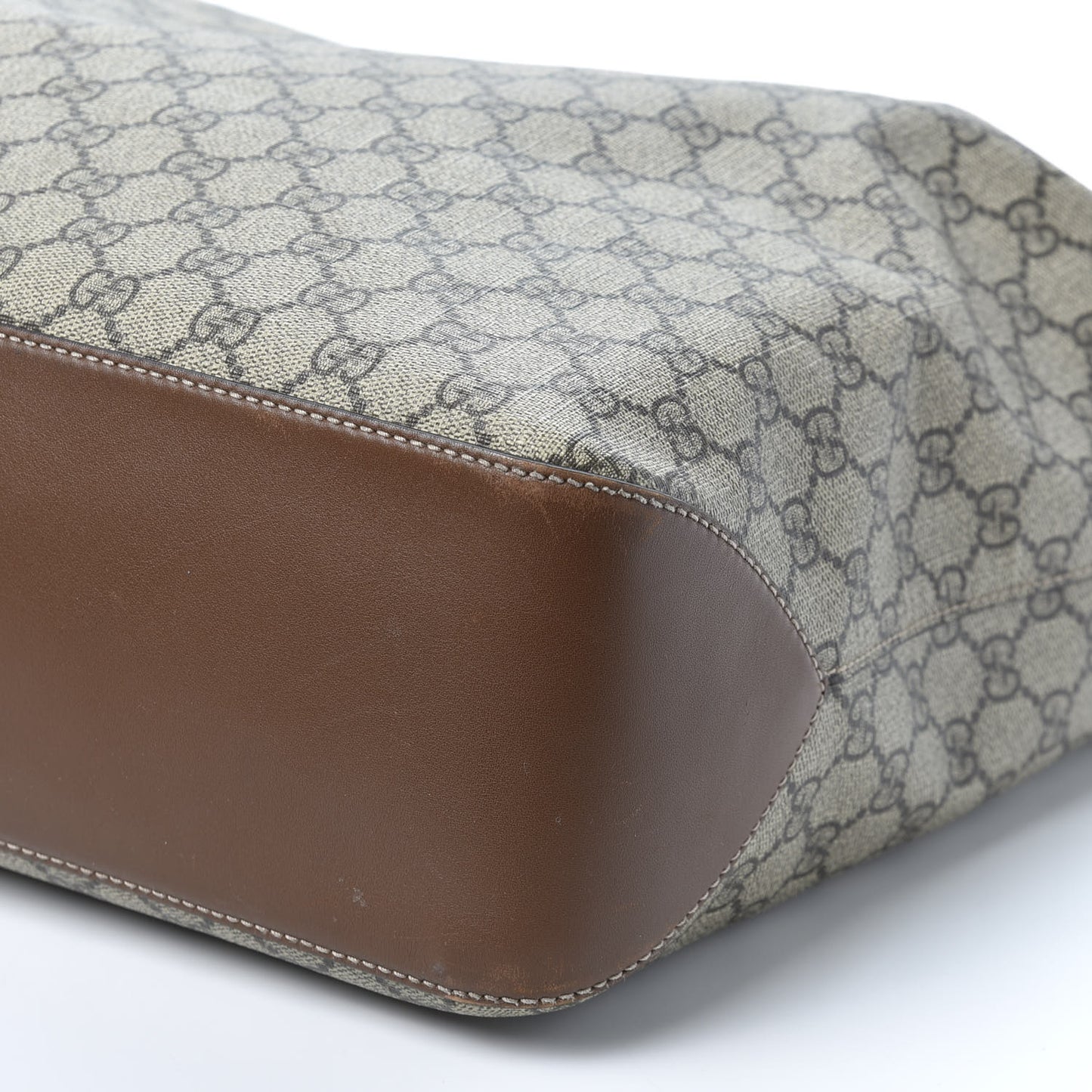 GG Supreme Monogram Large Linea A Hobo Light Brown