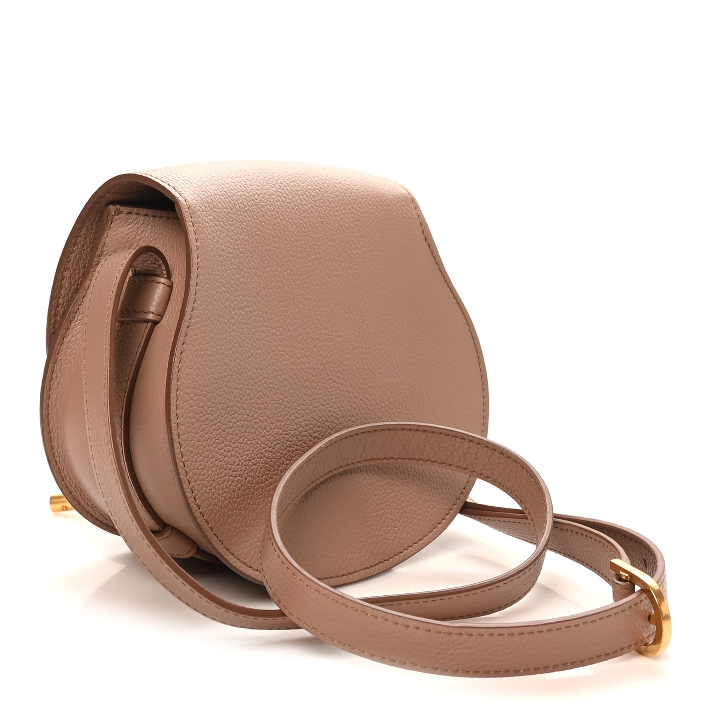 Grained Calfskin Small Marcie Saddle Bag Woodrose