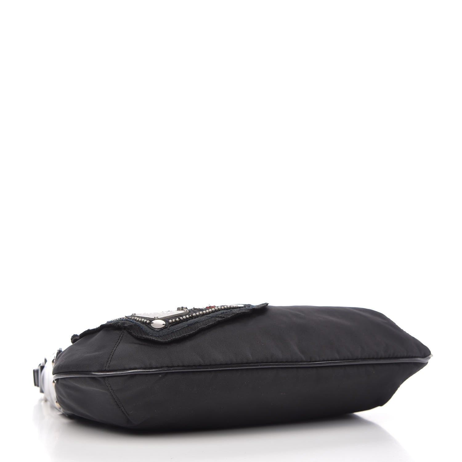 Prada Tessuto Nylon Vela Robot Triangle Hobo Black 4 of 10