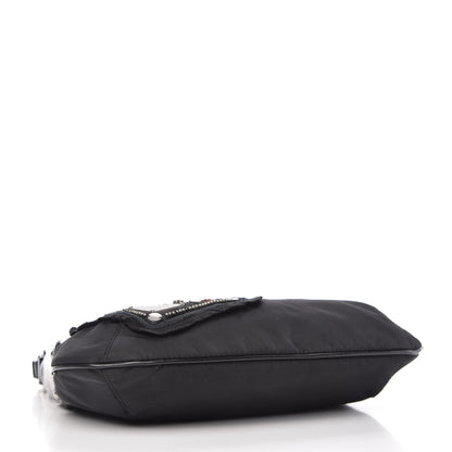 Prada Tessuto Nylon Vela Robot Triangle Hobo Black 4 of 10