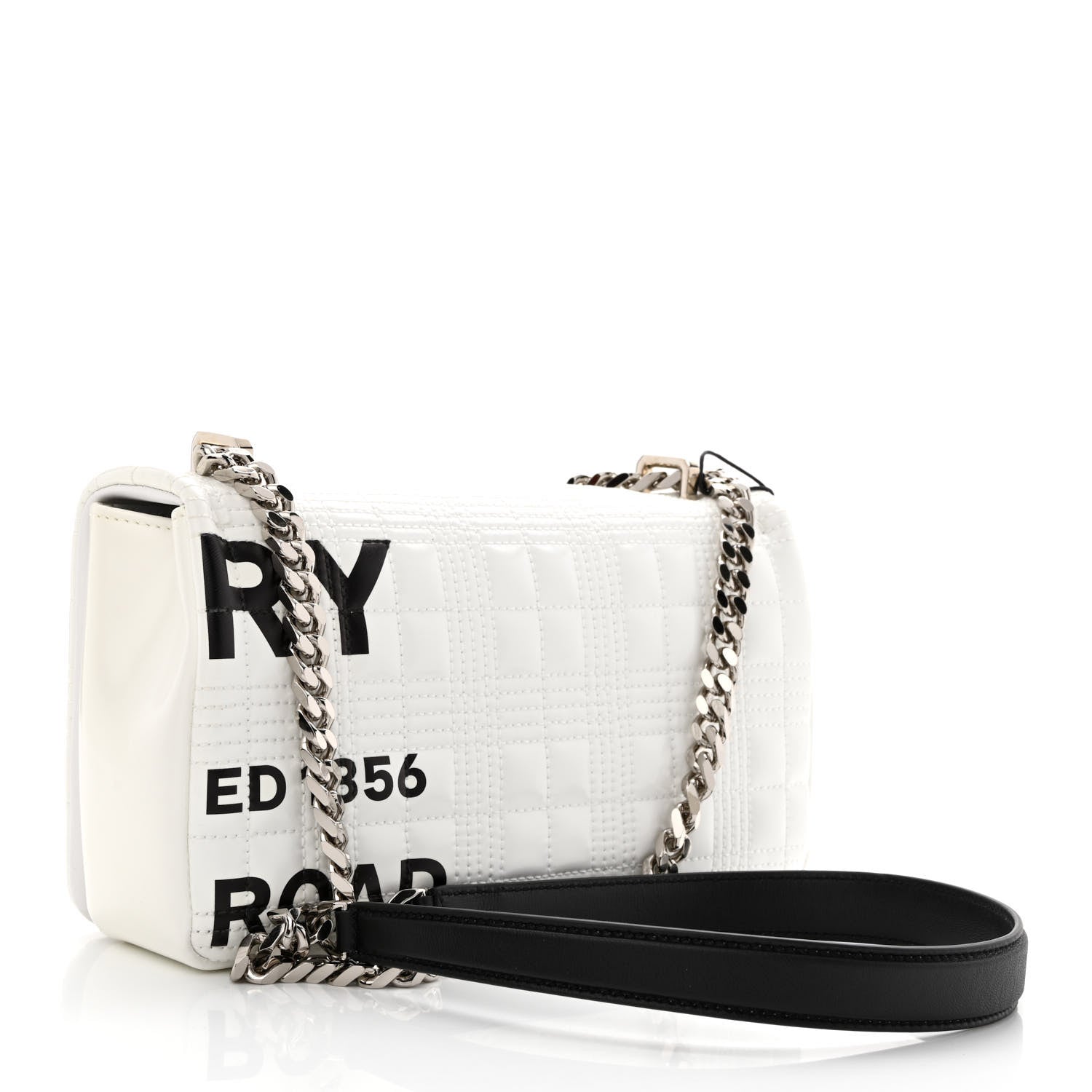 Burberry Patent Quilted Horseferry Print Small Lola Bag White 3 of 11