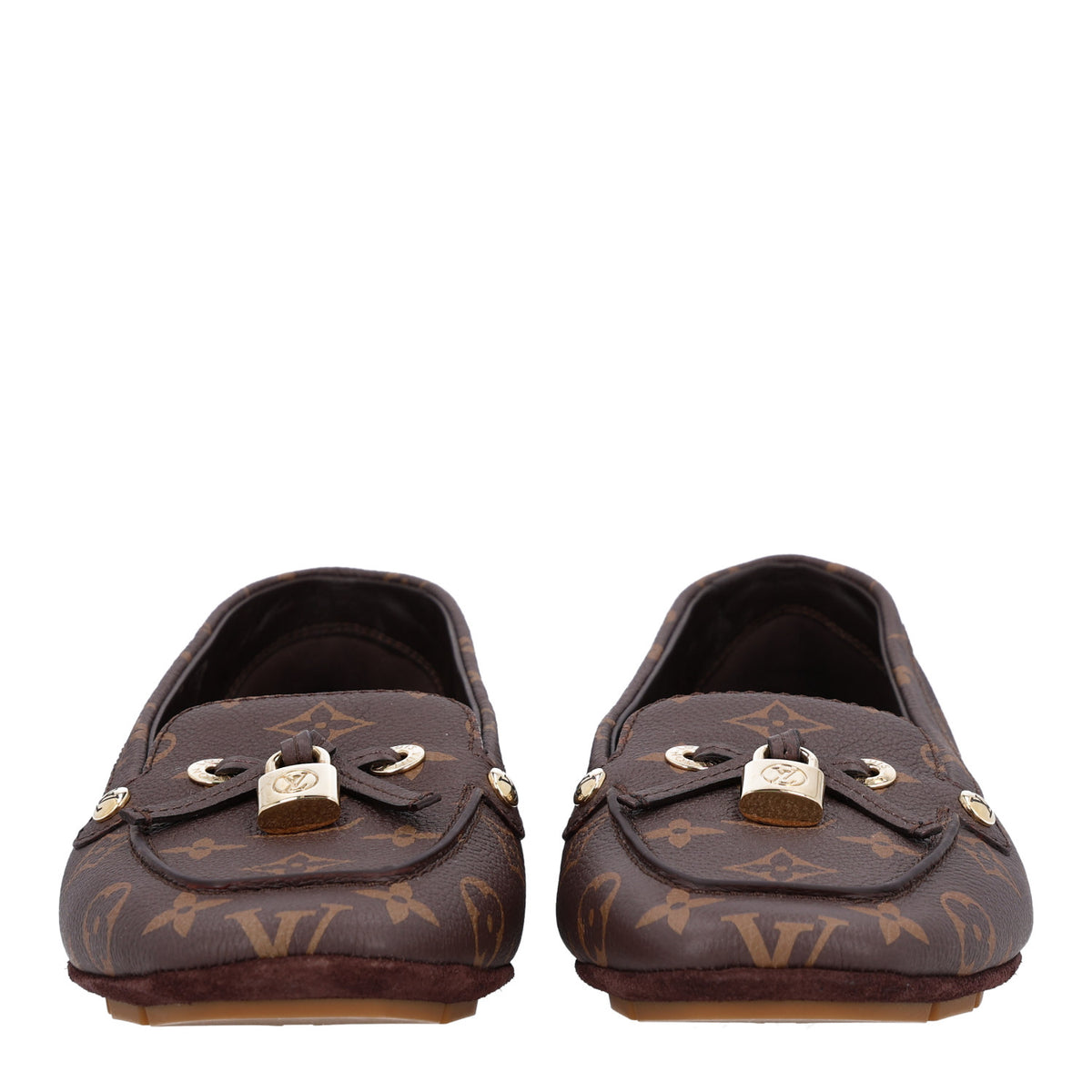 Louis Vuitton Monogram Grained Calfskin Flore Car Loafers 40 Cacao Brown 4 of 10