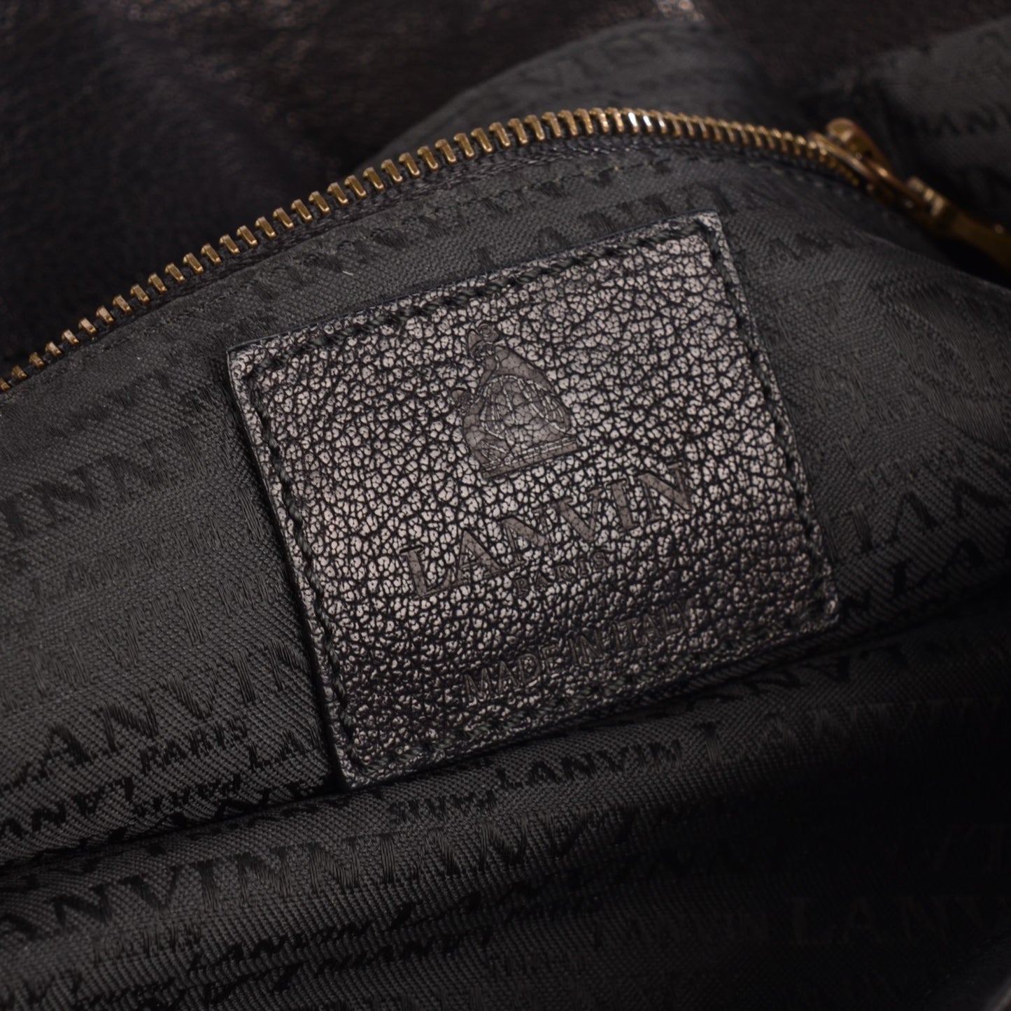 Lambskin Large Happy Shoulder Bag Black