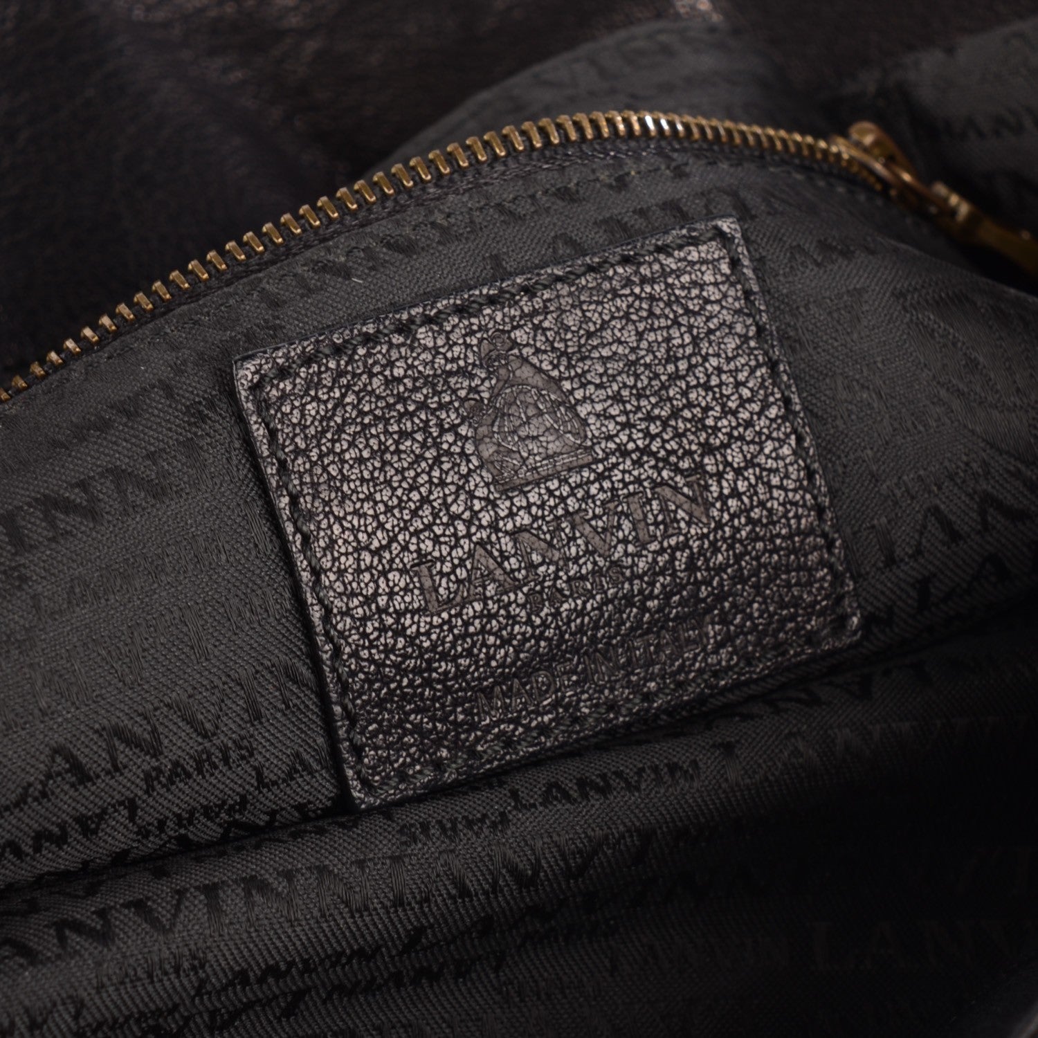 Lanvin Lambskin Large Happy Shoulder Bag Black 7 of 7