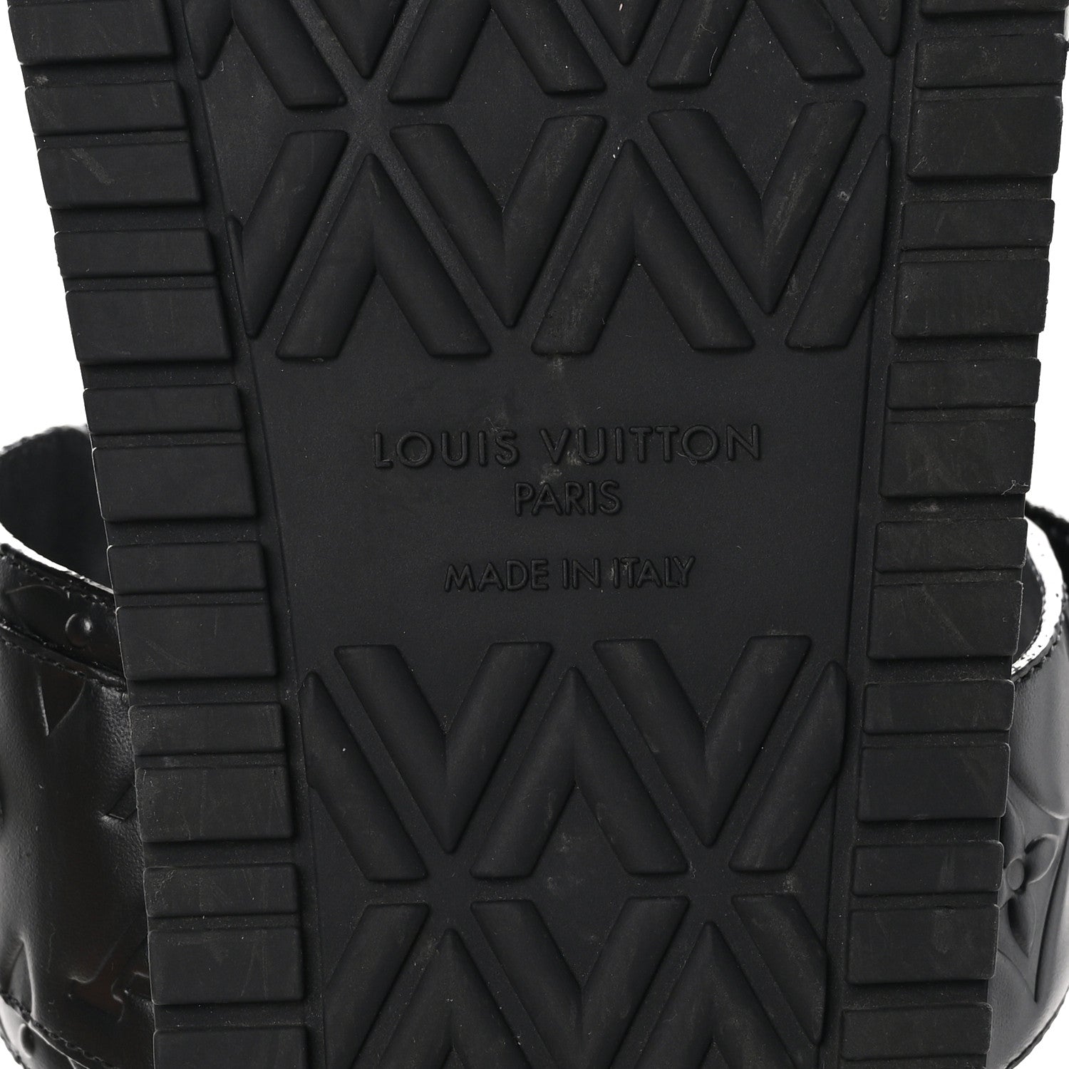 Louis Vuitton Lambskin Embossed Monogram Bom Dia Flat Mule Sandals 38.5 Black 8 of 9