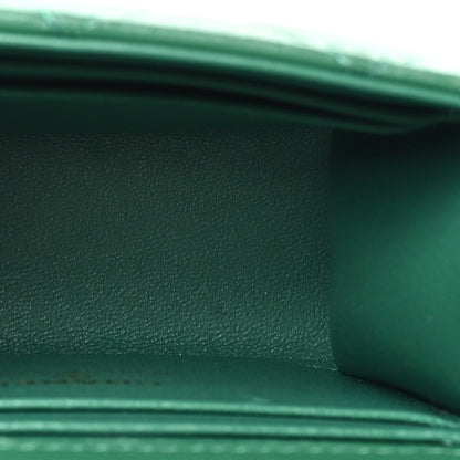 Chanel Lambskin Quilted Top Handle Flap Clutch With Chain Green 5 of 10