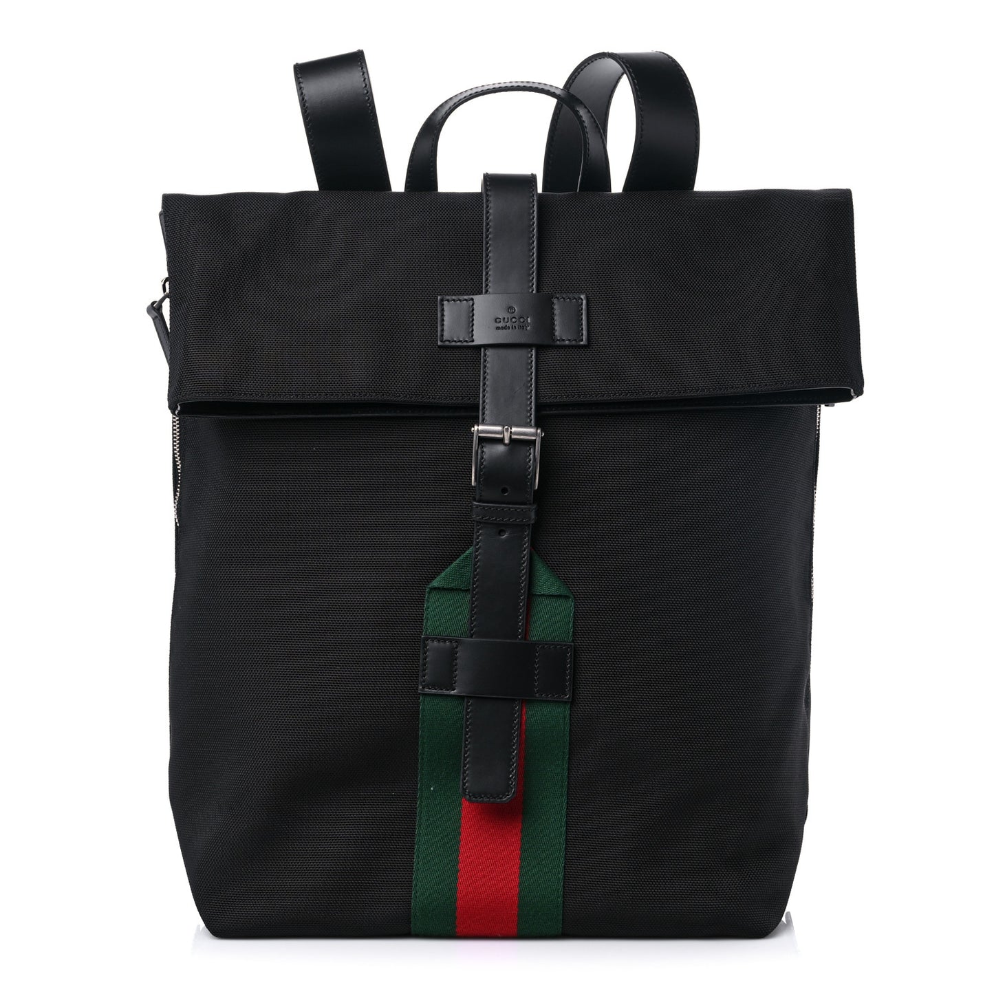 Techno Canvas Web Single Buckle Backpack Black