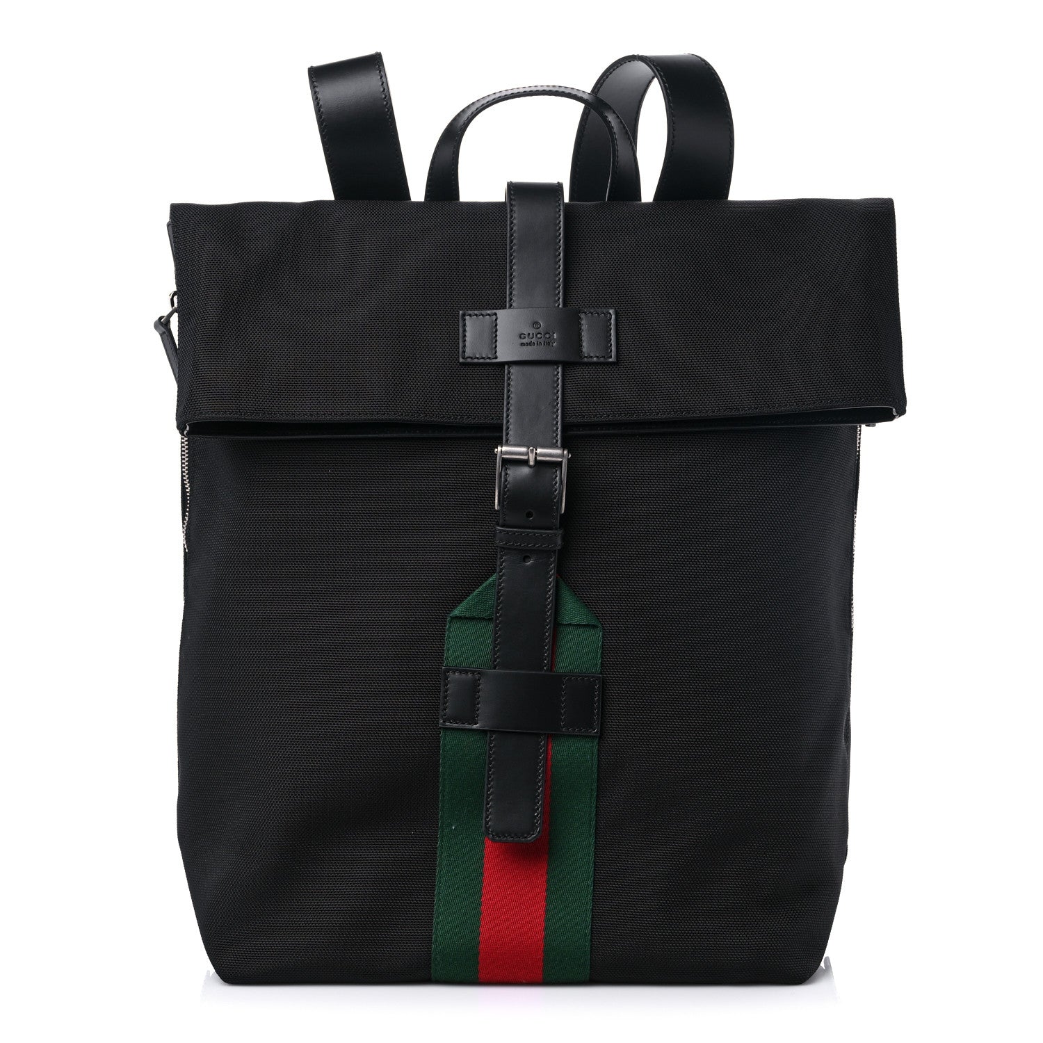 Gucci Techno Canvas Web Single Buckle Backpack Black 1 of 8
