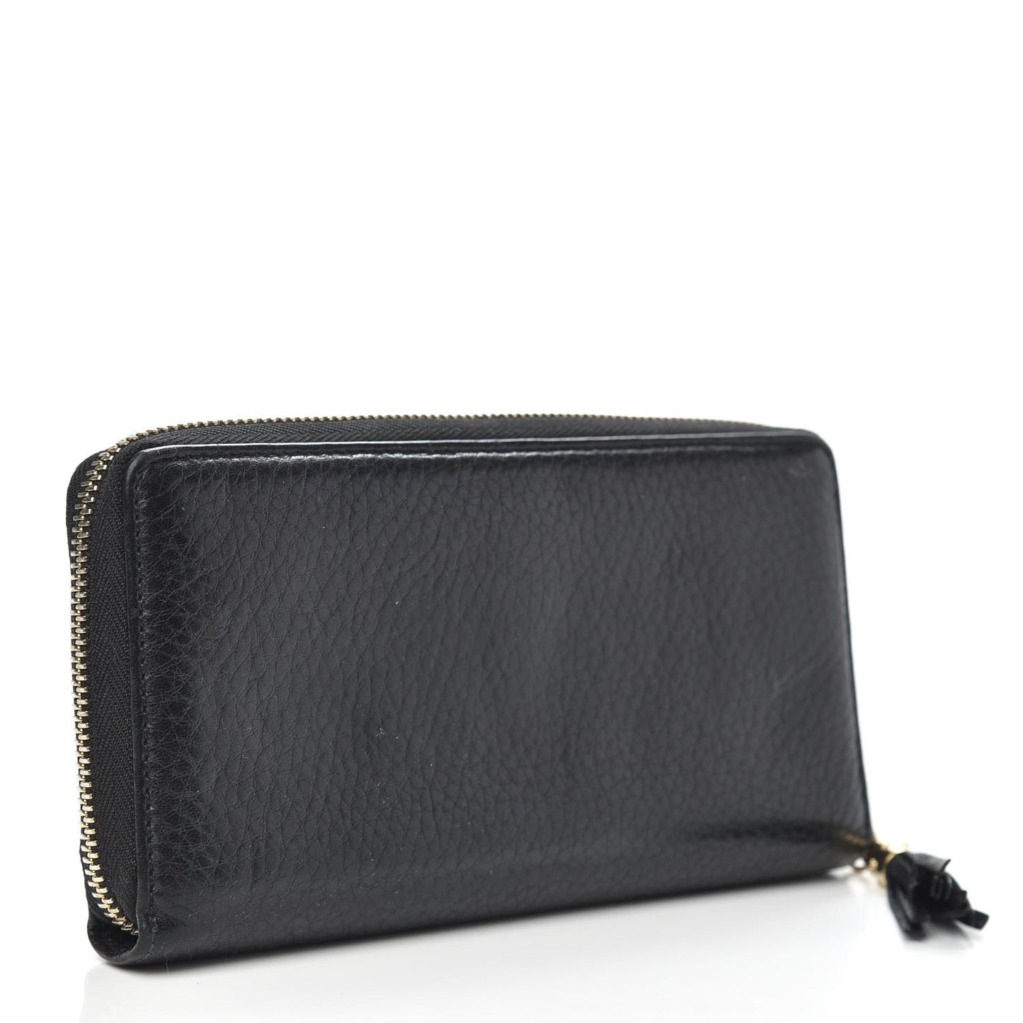 Pebbled Calfskin Soho Zip Around Wallet Black