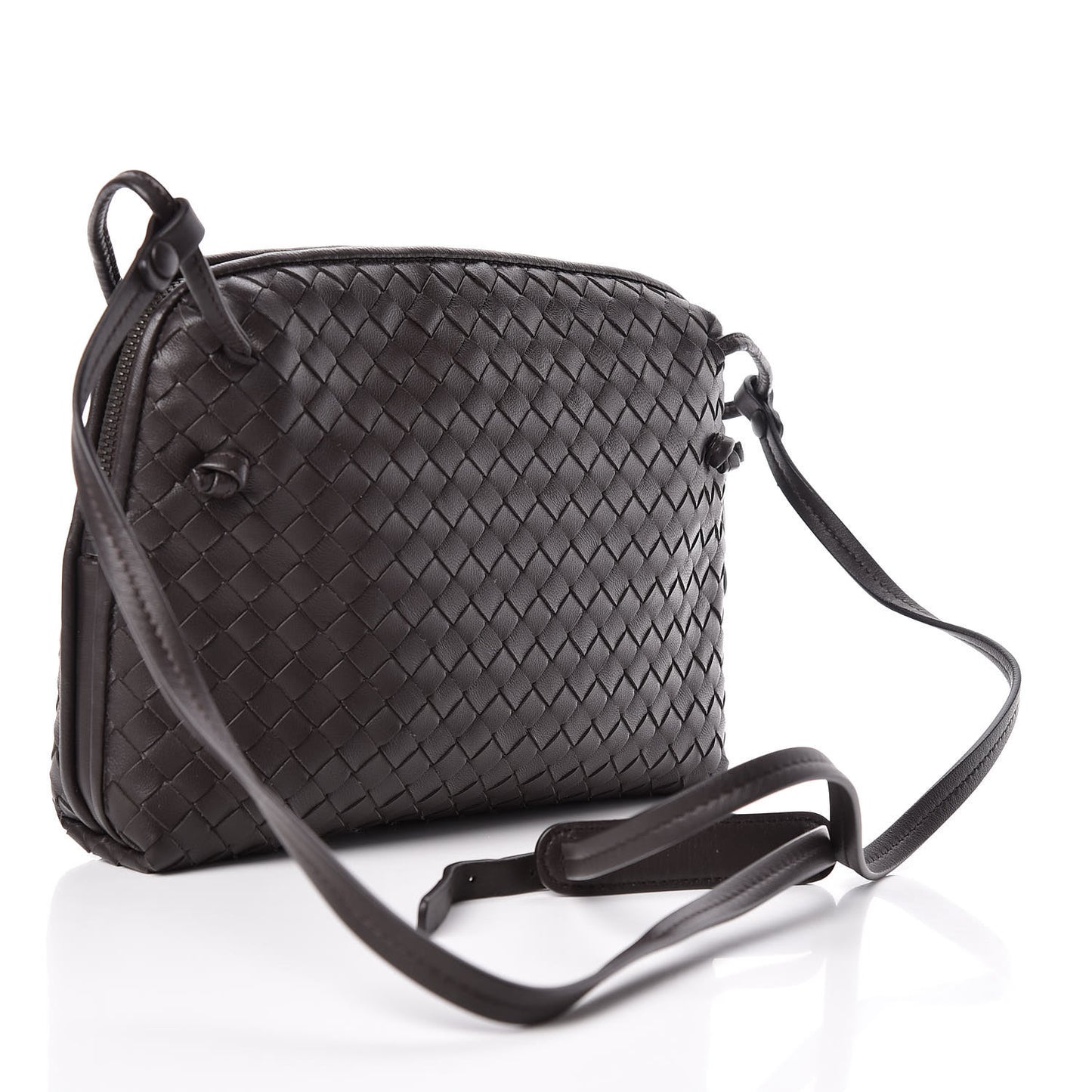 Nappa Intrecciato Pillow Crossbody Messenger Ebano