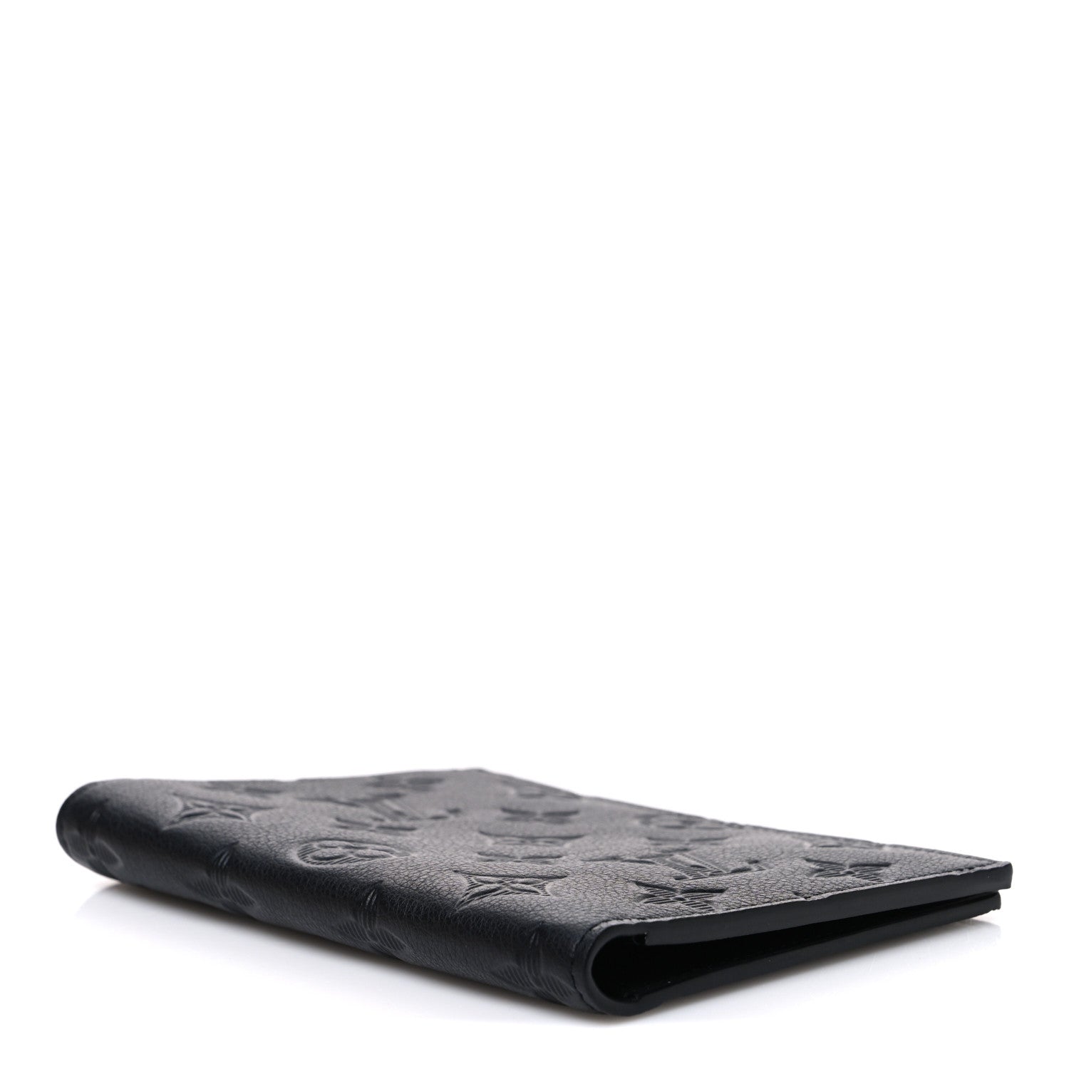Louis Vuitton Calfskin Monogram Shadow Passport Cover Black 4 of 7